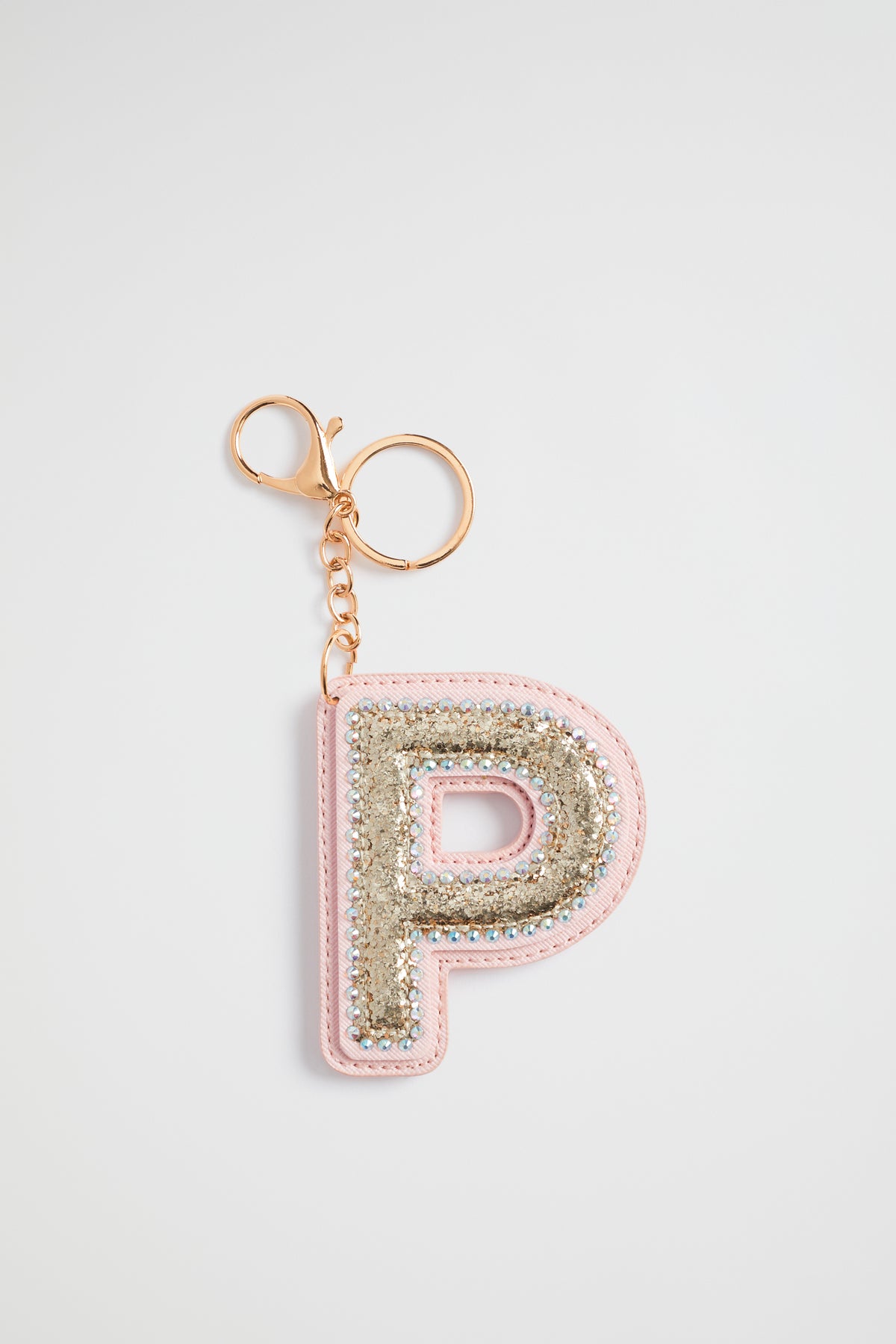 Glitter Initial Keyring