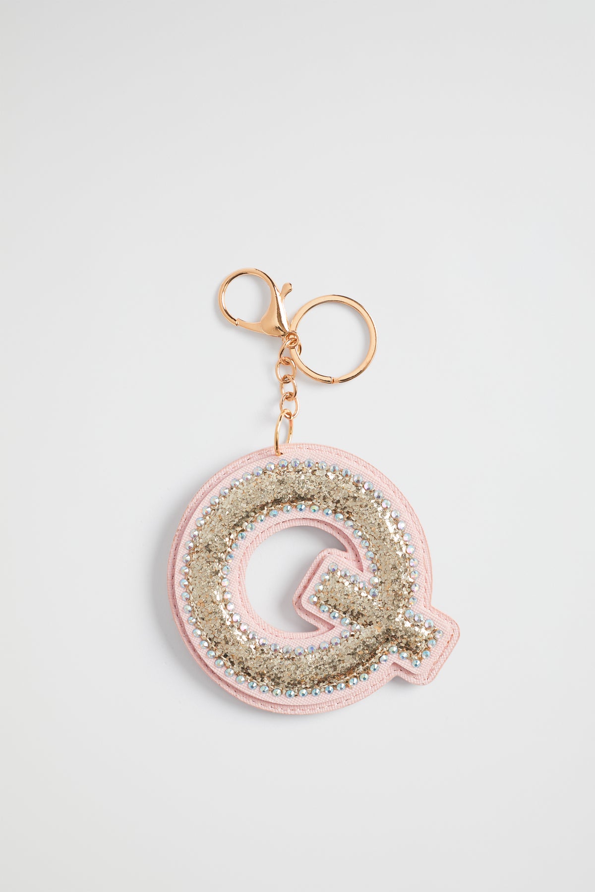 Glitter Initial Keyring