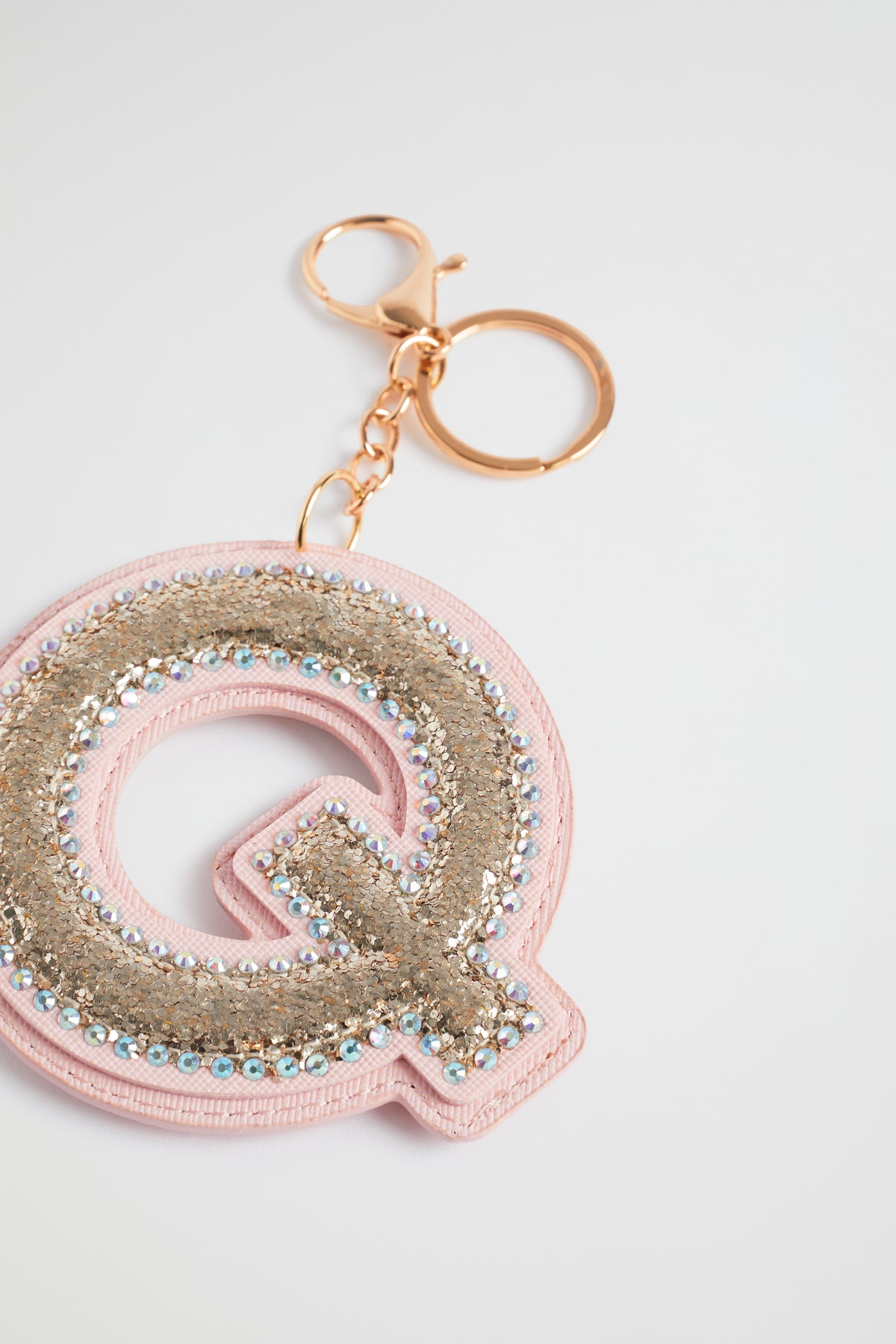 Glitter Initial Keyring