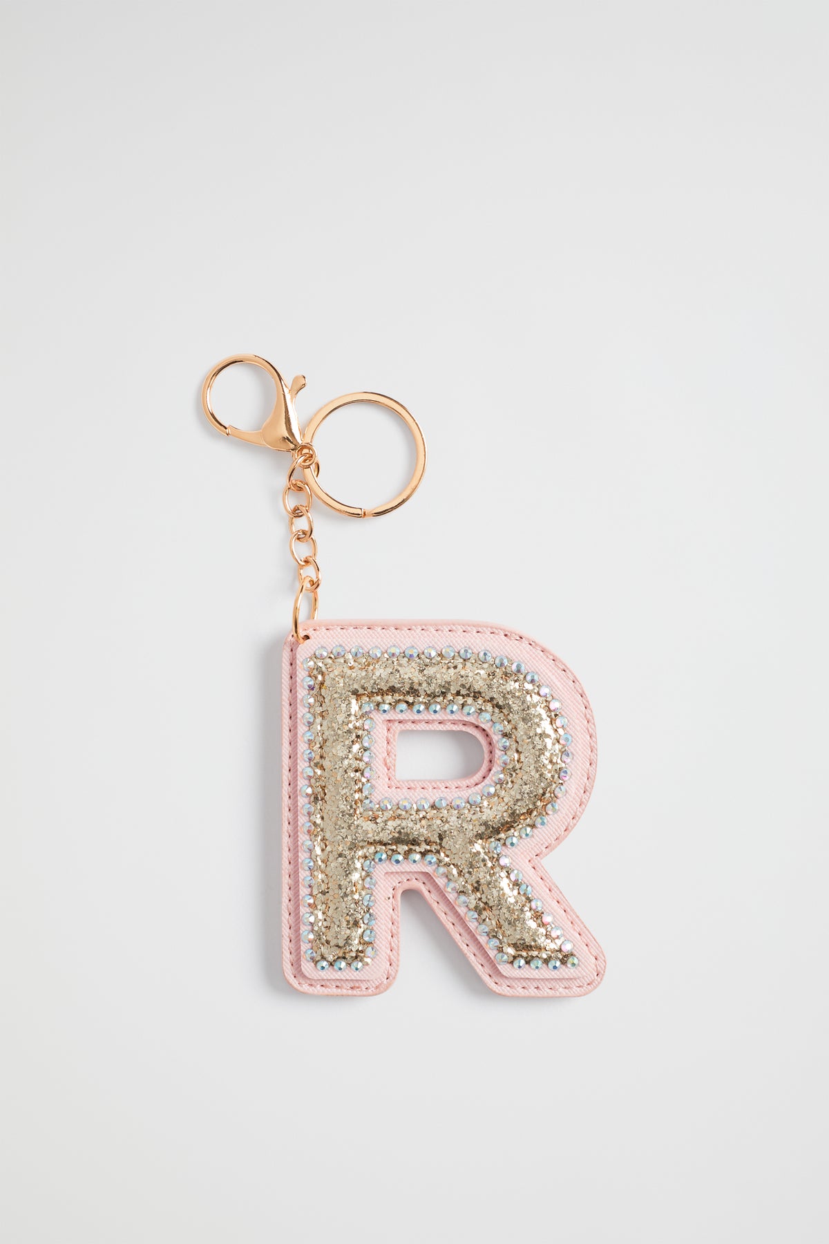 Glitter Initial Keyring