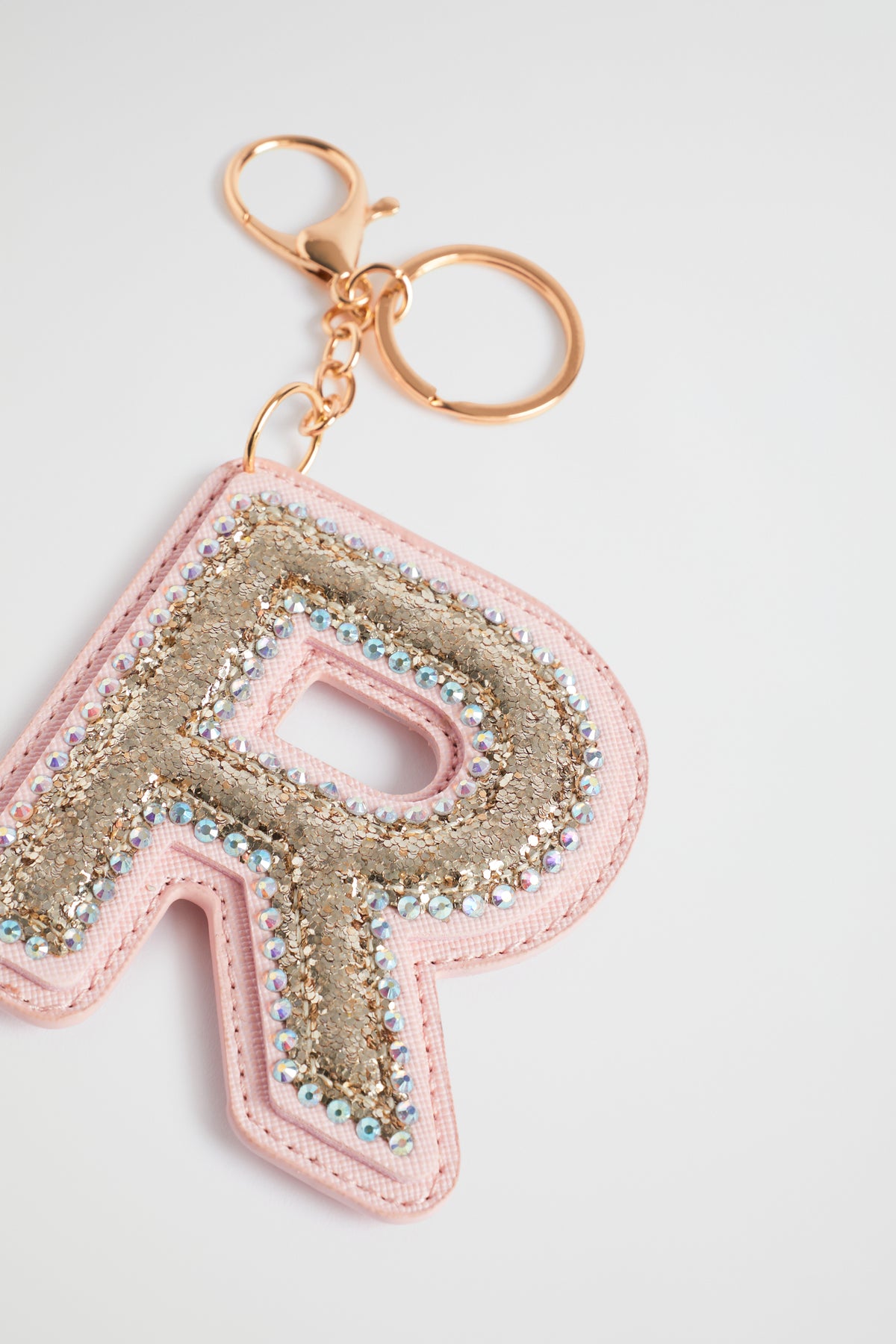 Glitter Initial Keyring