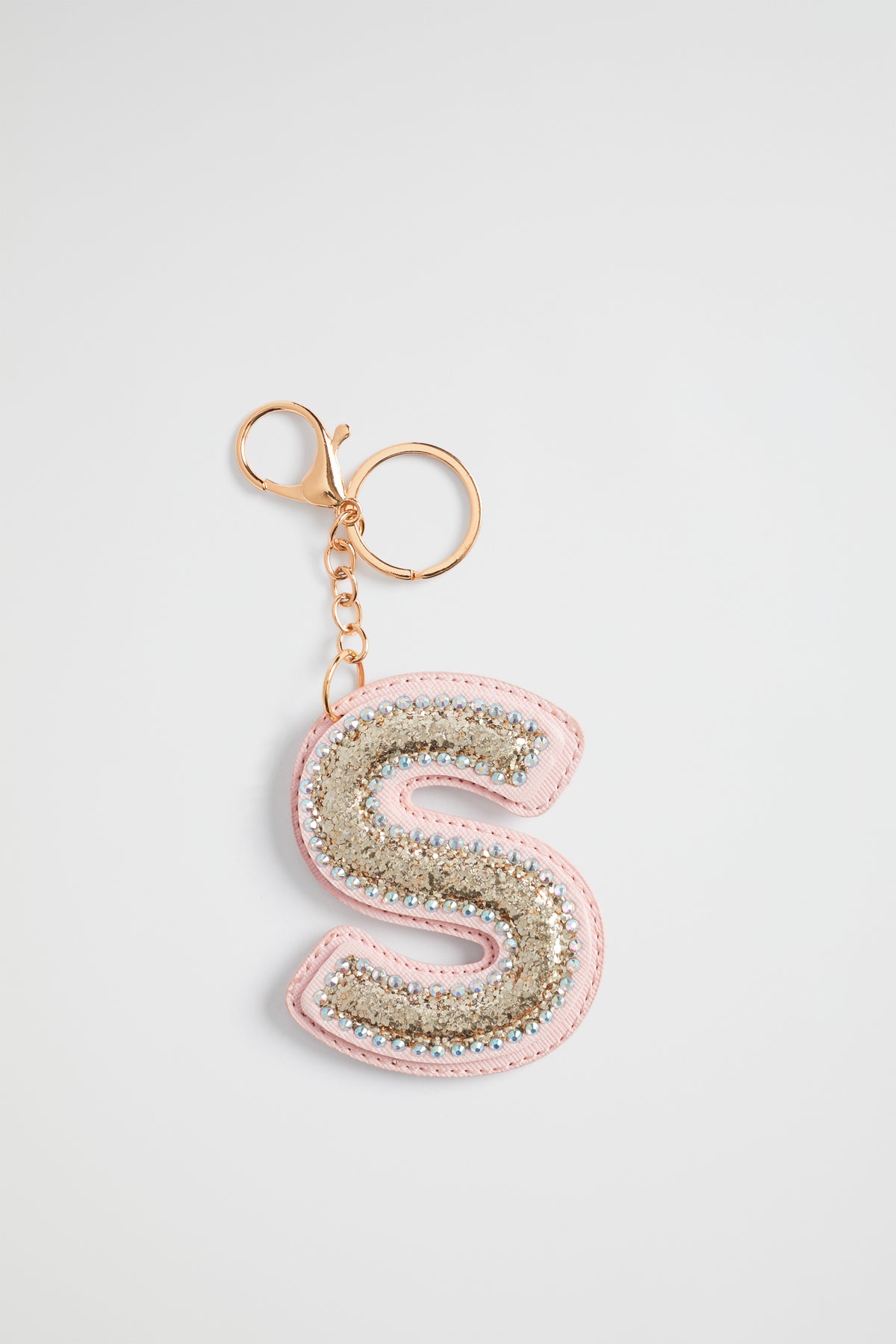 Glitter Initial Keyring