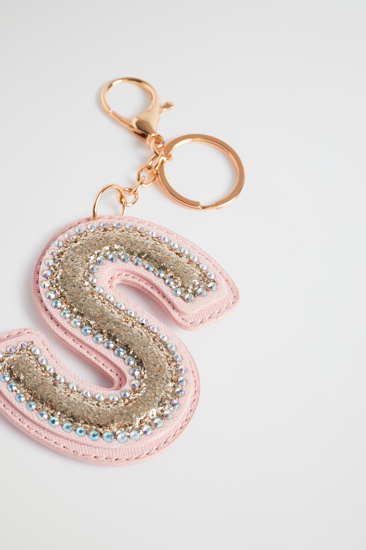 Glitter Initial Keyring