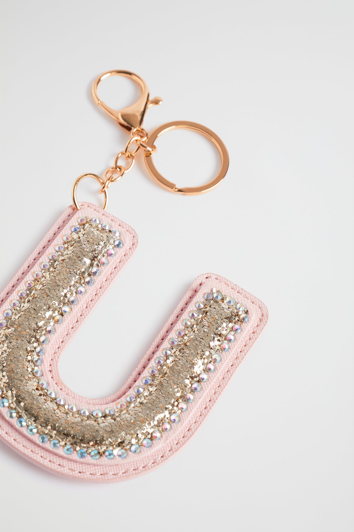 Glitter Initial Keyring