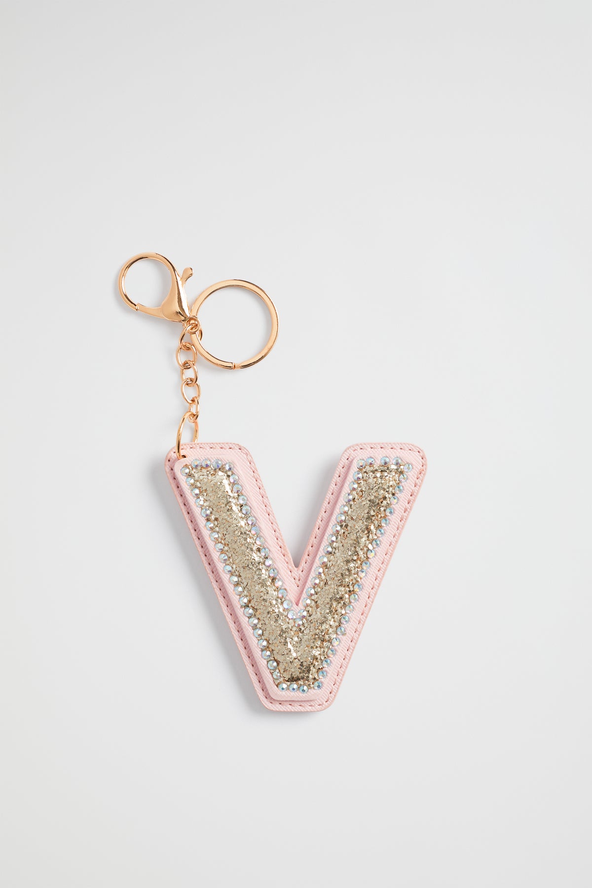 Glitter Initial Keyring