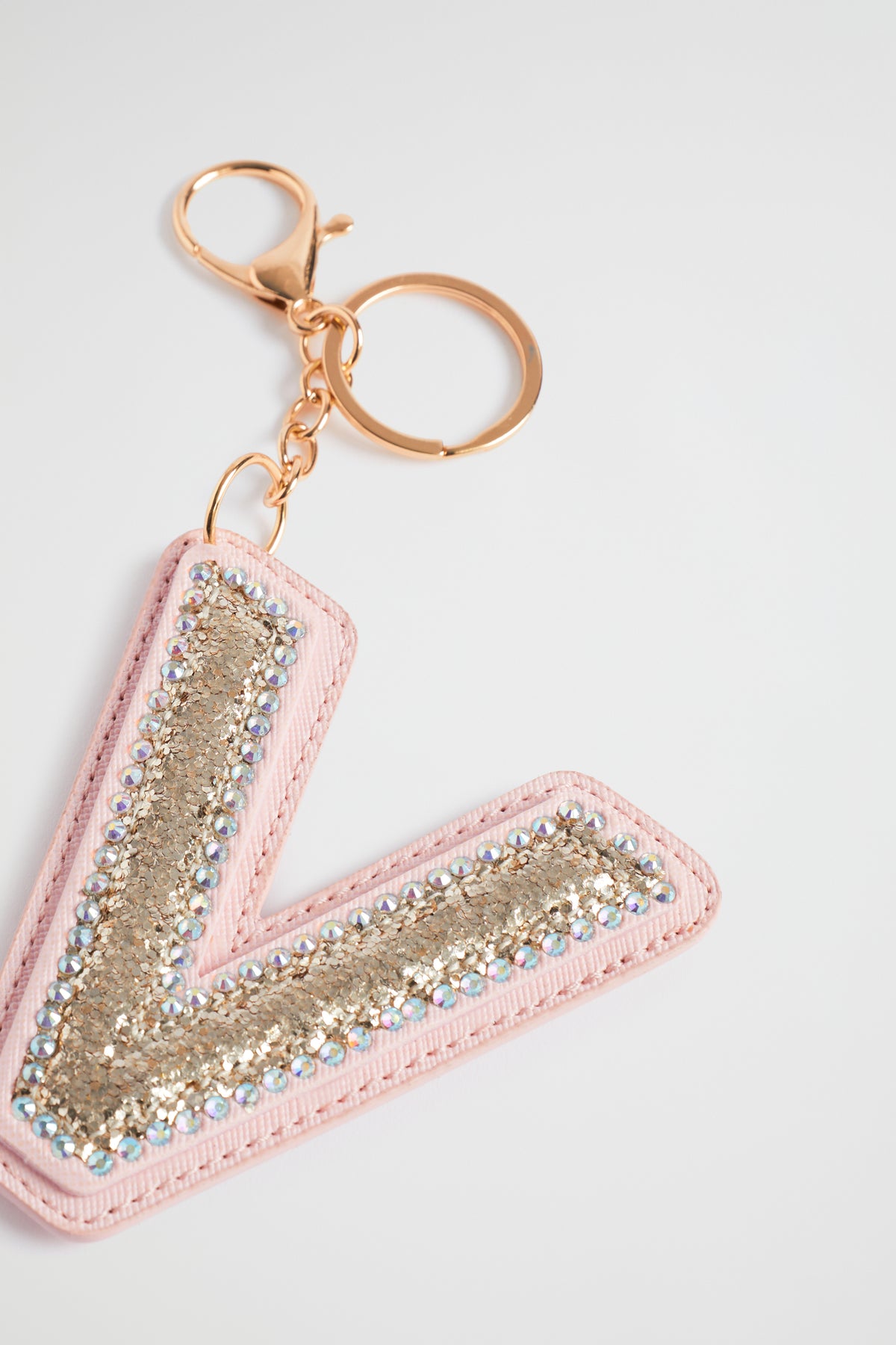Glitter Initial Keyring
