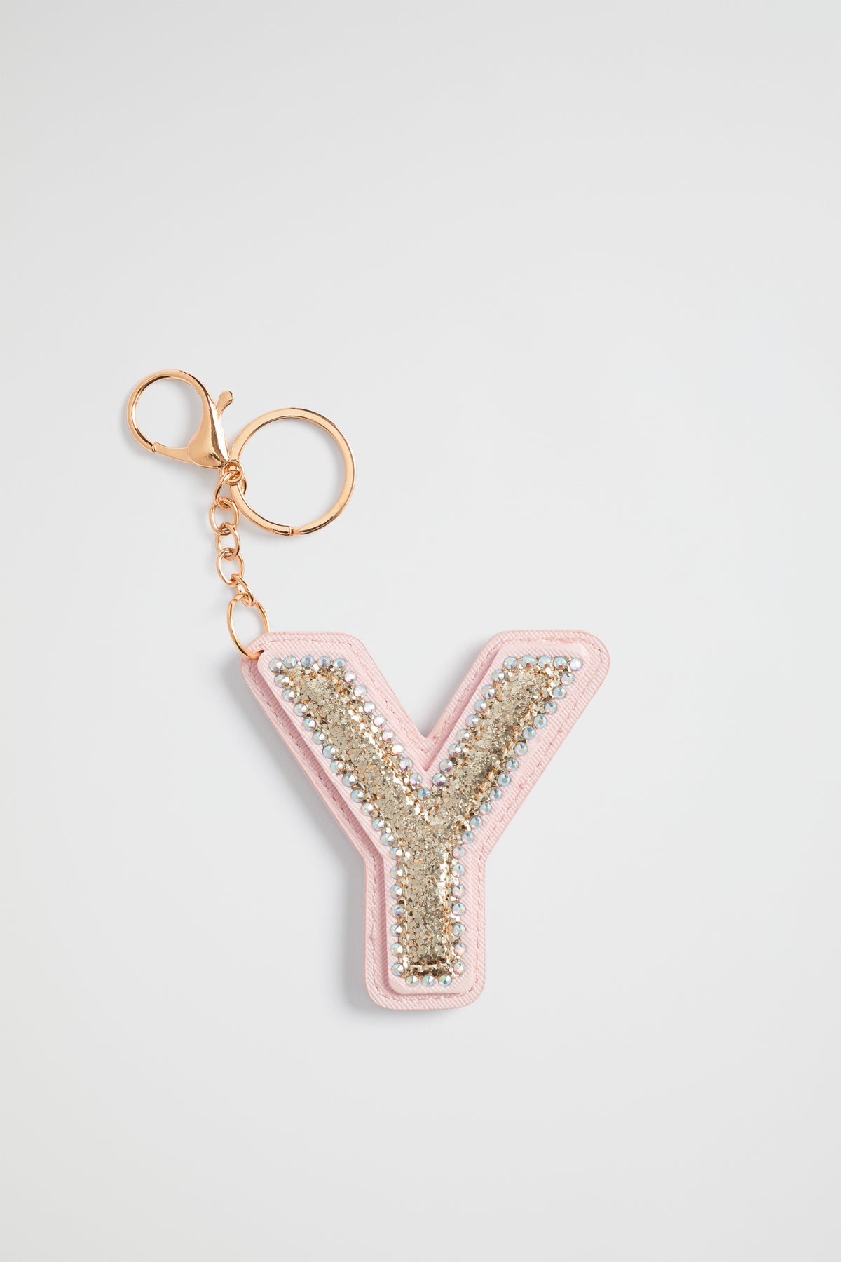 Glitter Initial Keyring