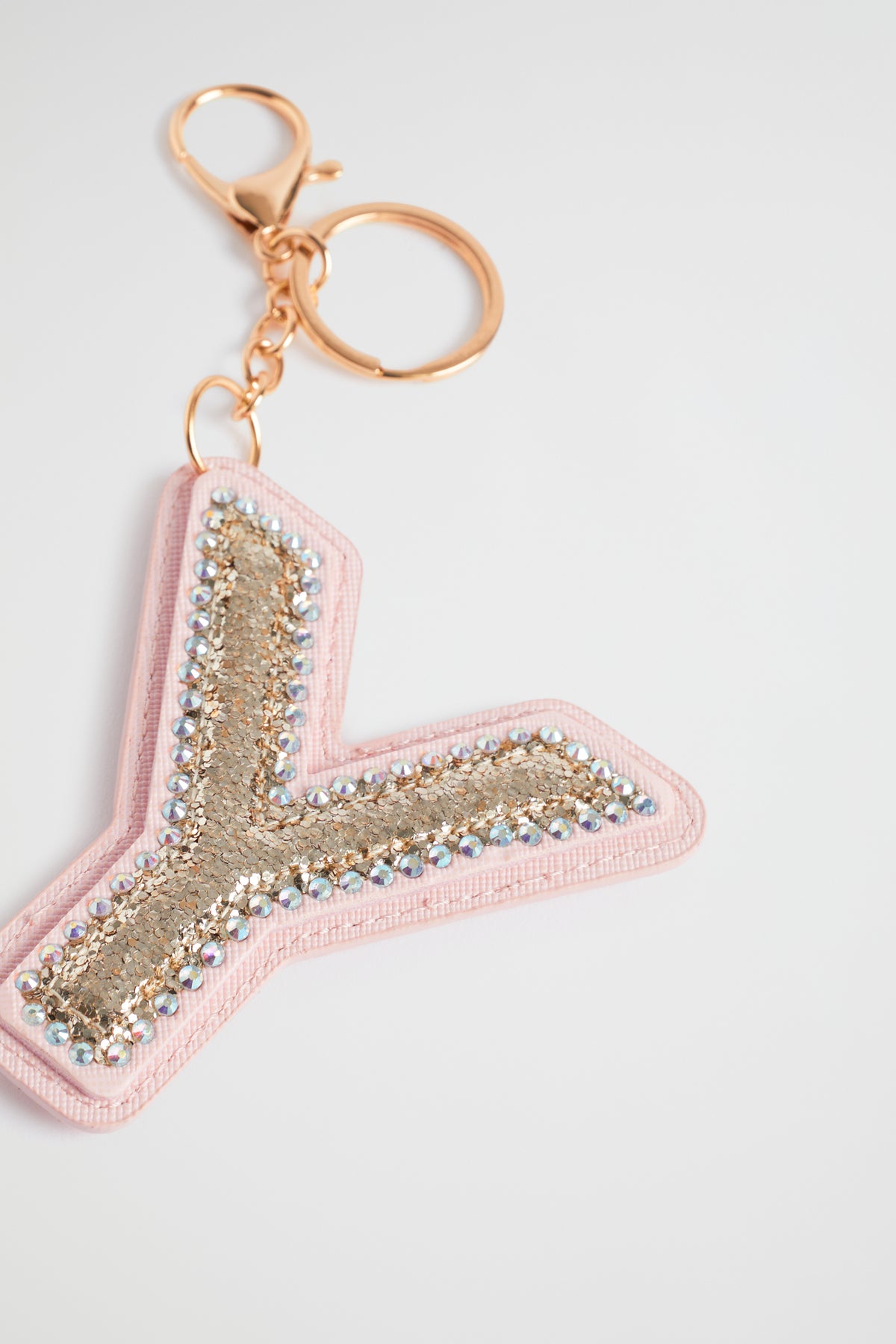 Glitter Initial Keyring