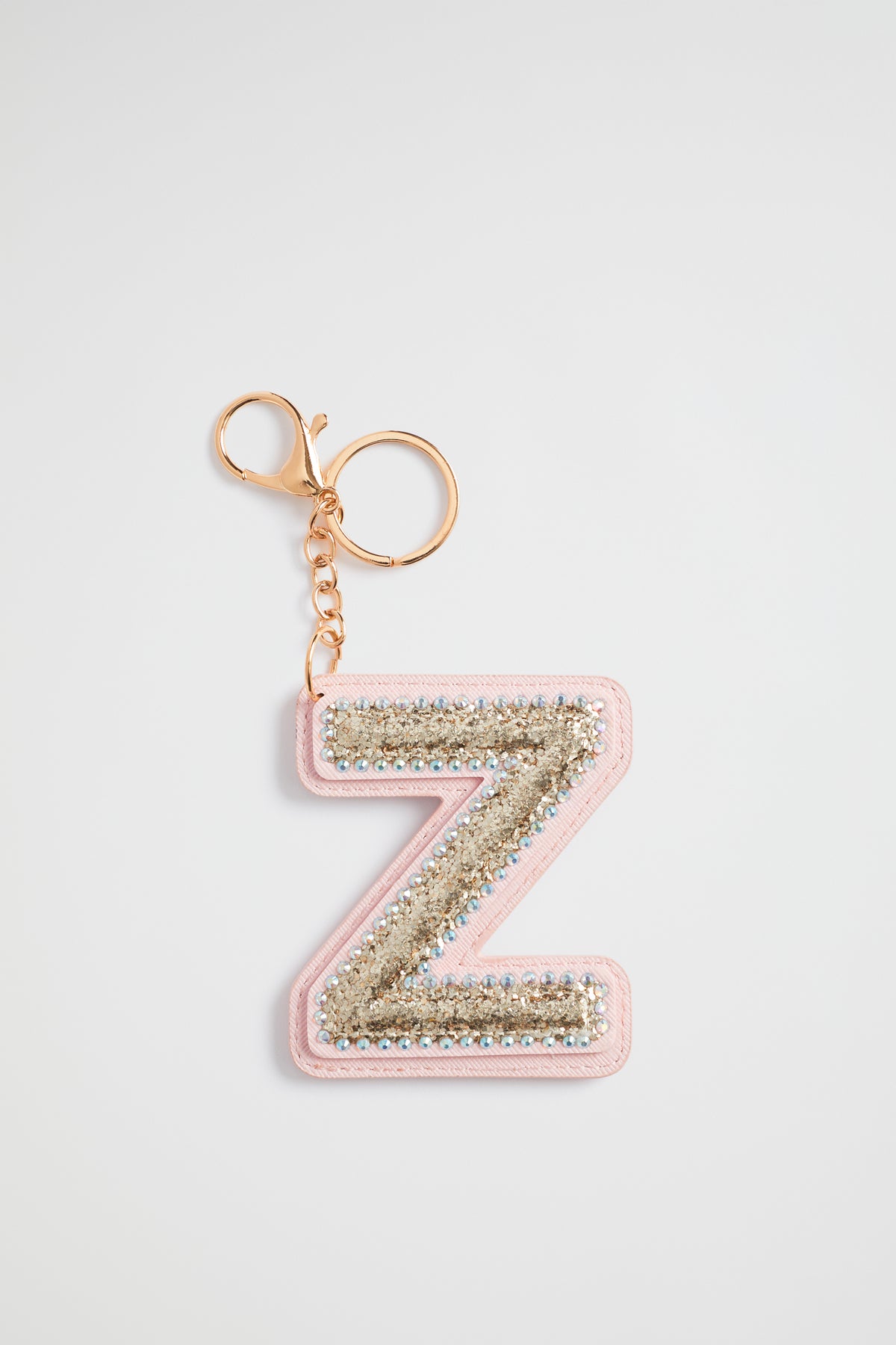 Glitter Initial Keyring