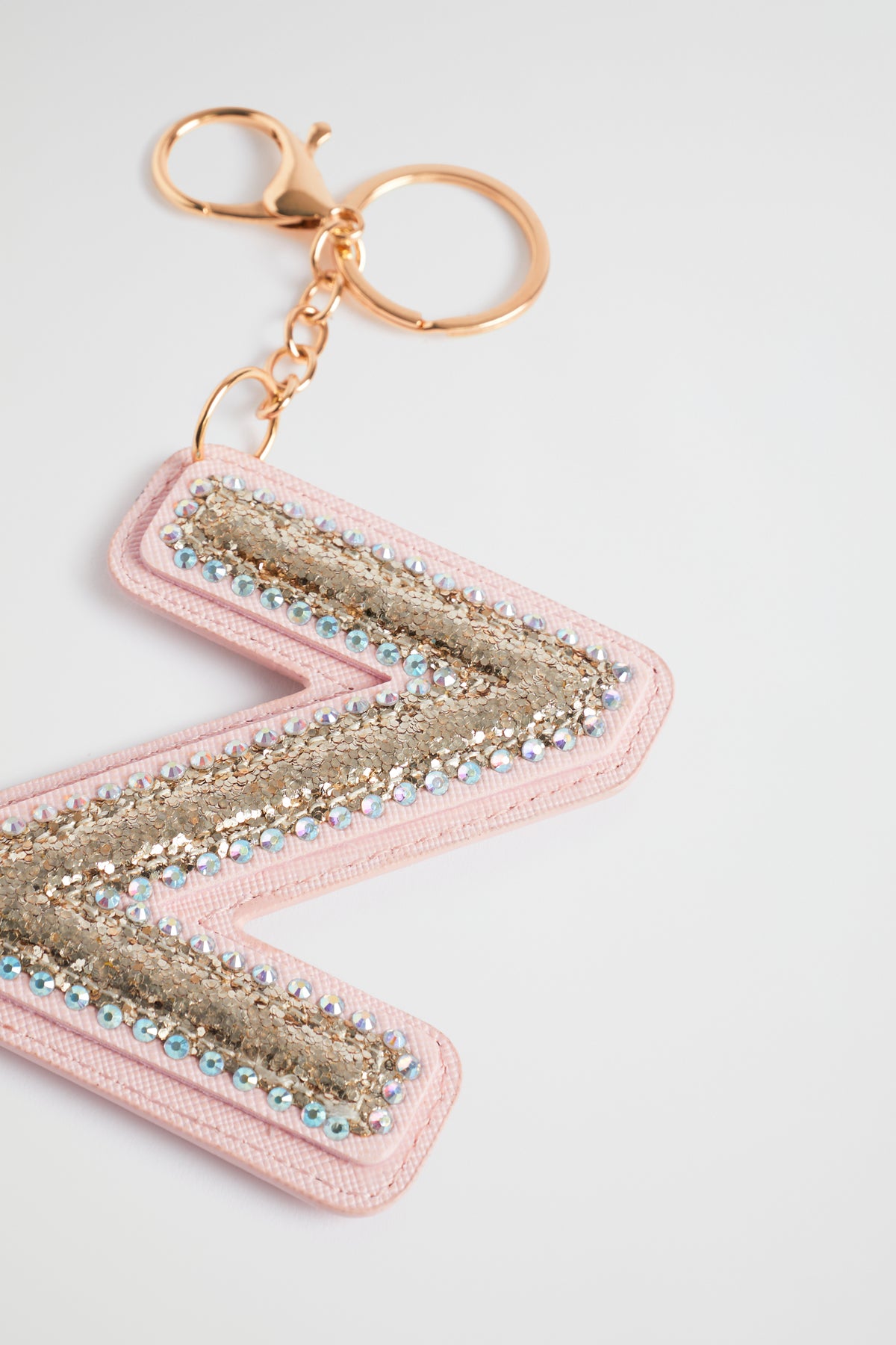 Glitter Initial Keyring