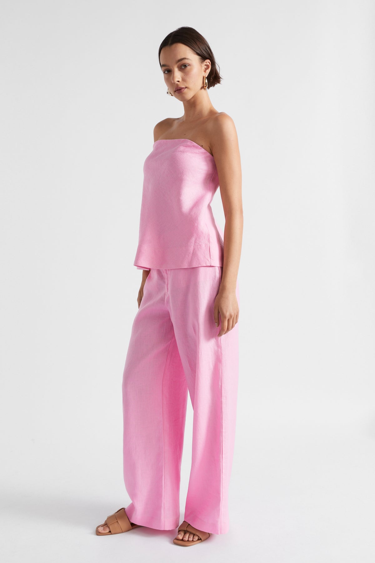 Core Linen Strapless Top