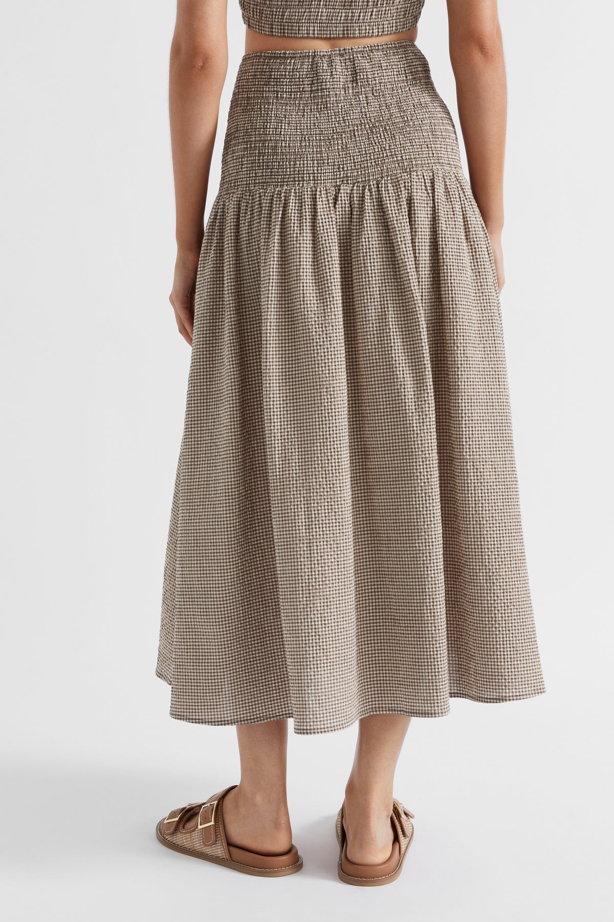 Textured Gingham Skirt