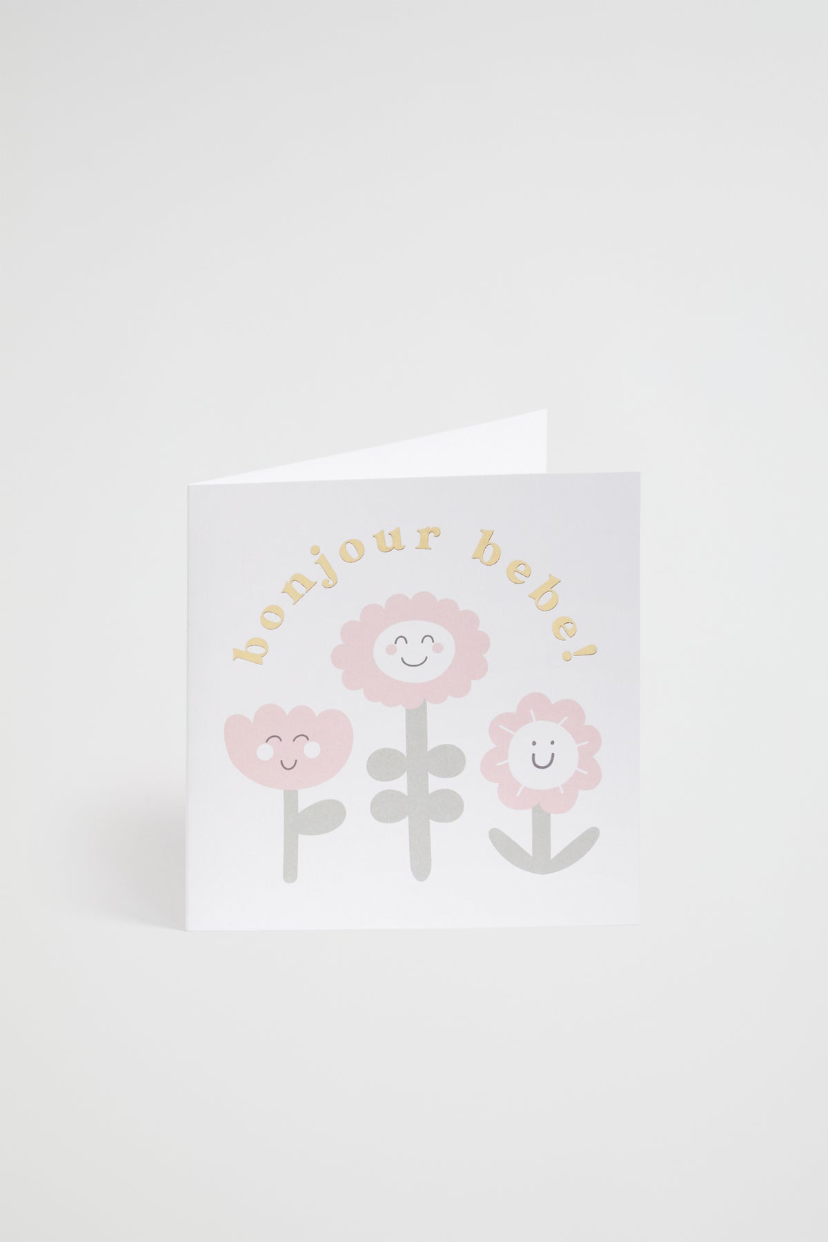 Large Bonjour Bebe Flower Card