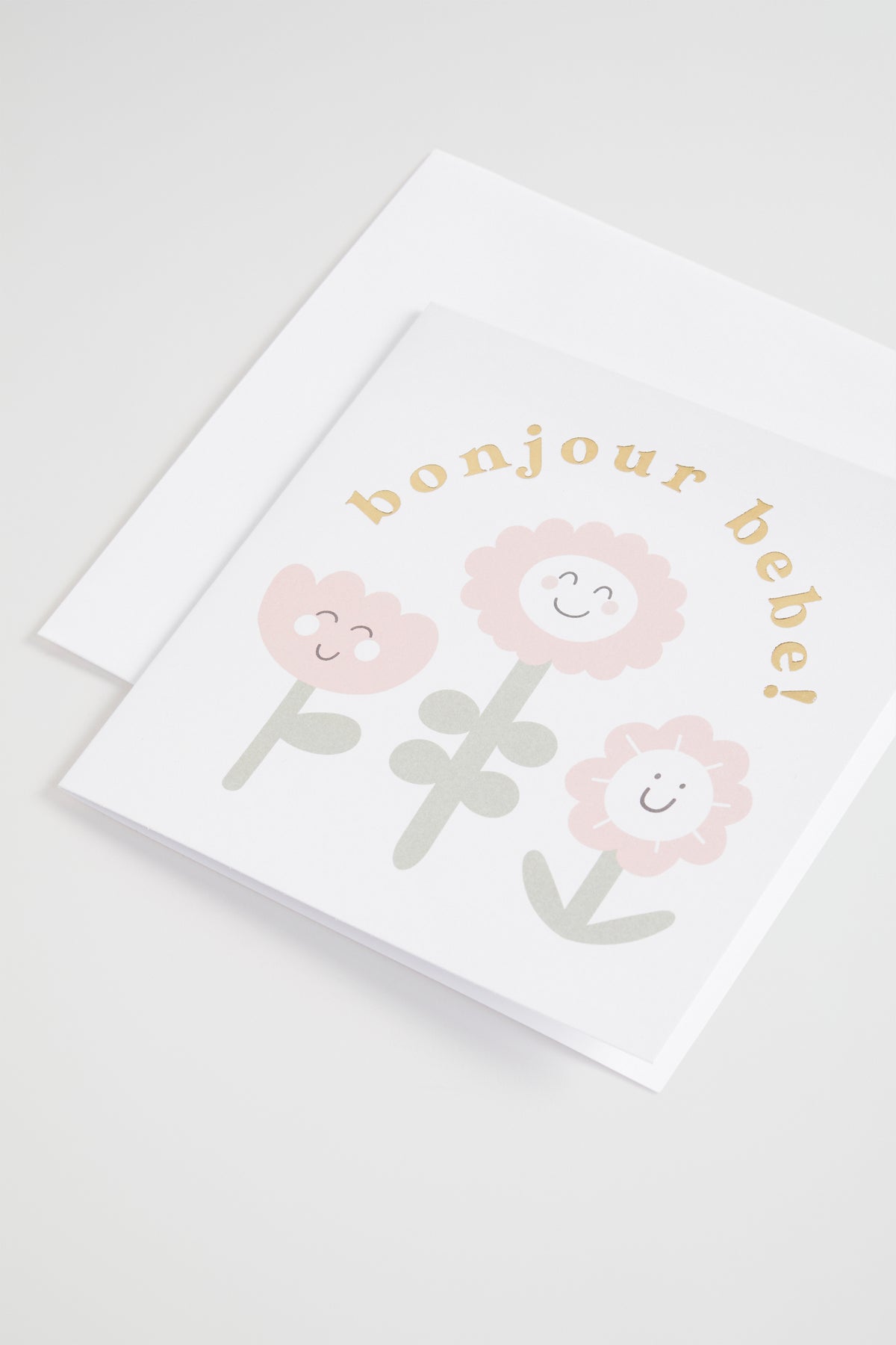 Large Bonjour Bebe Flower Card