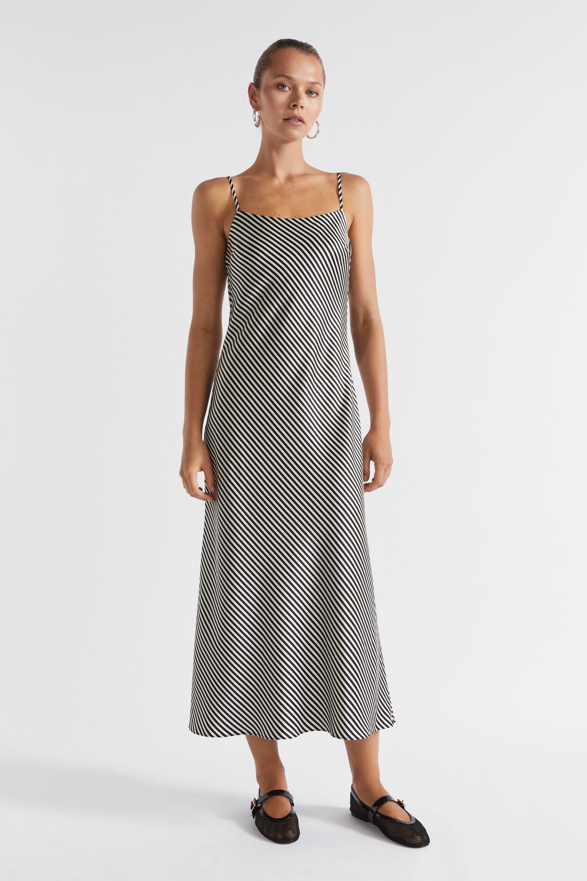 Diagonal Stripe Slip Dress