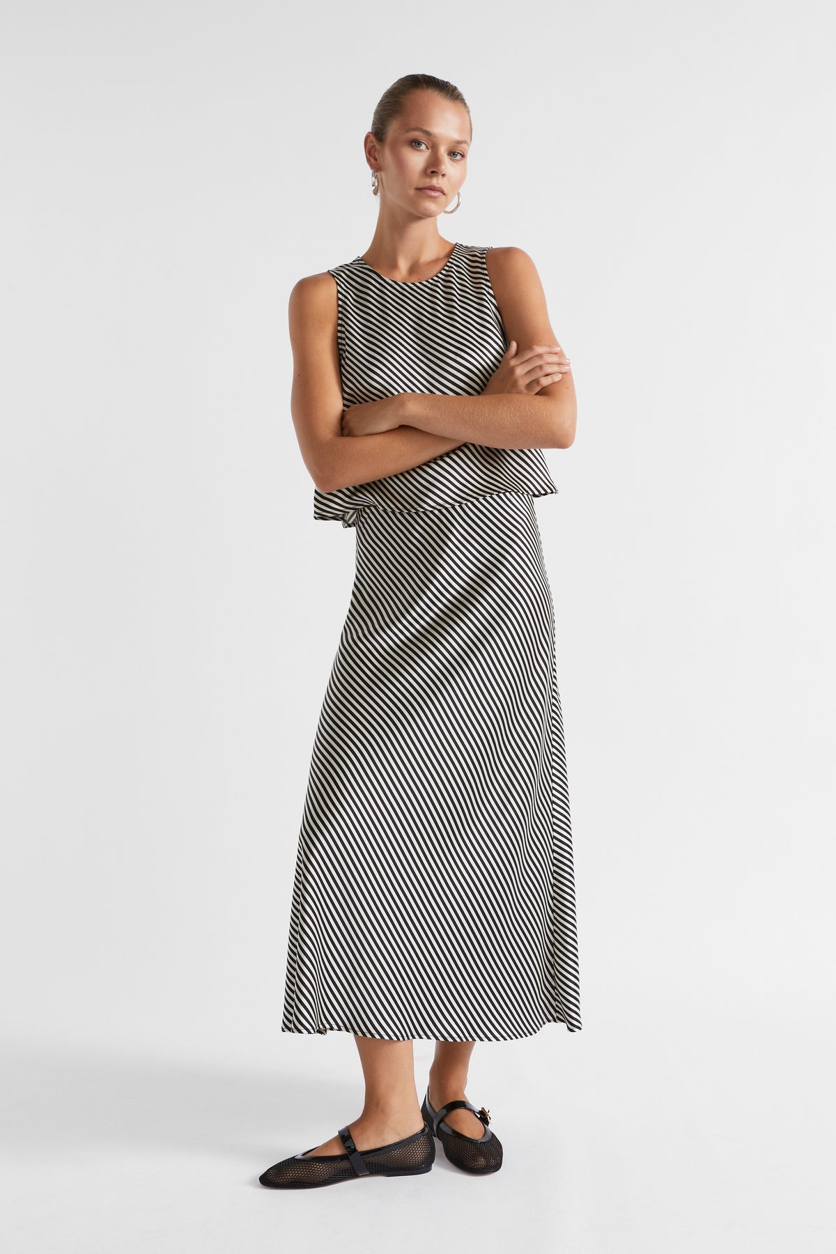 Diagonal Stripe Skirt
