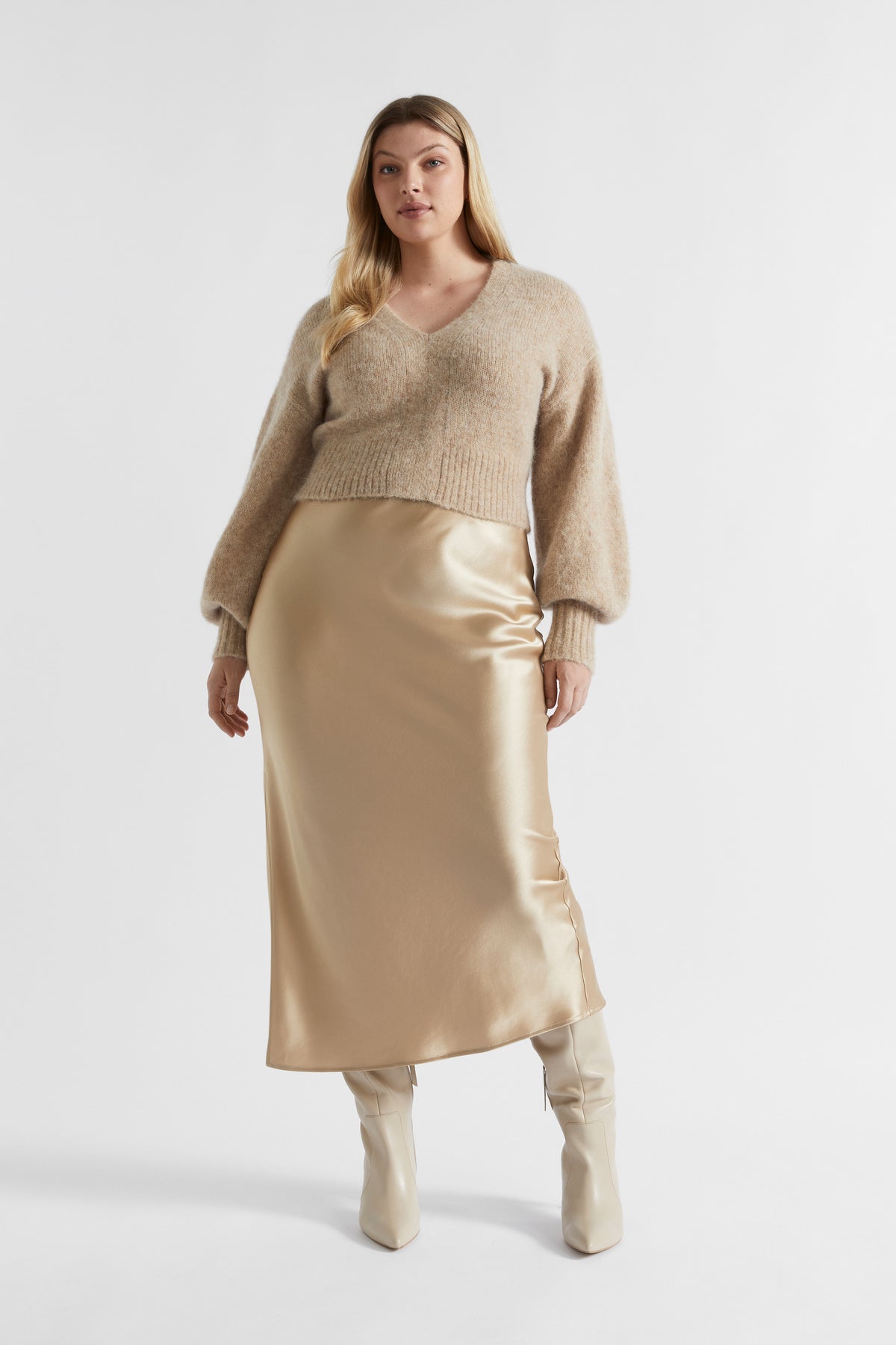 Satin Maxi Slip Skirt