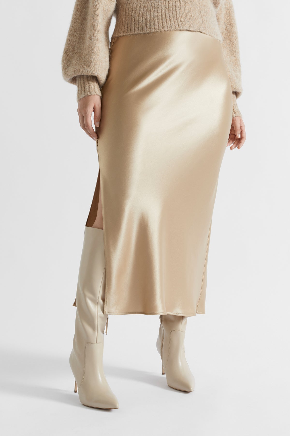 Satin Maxi Slip Skirt