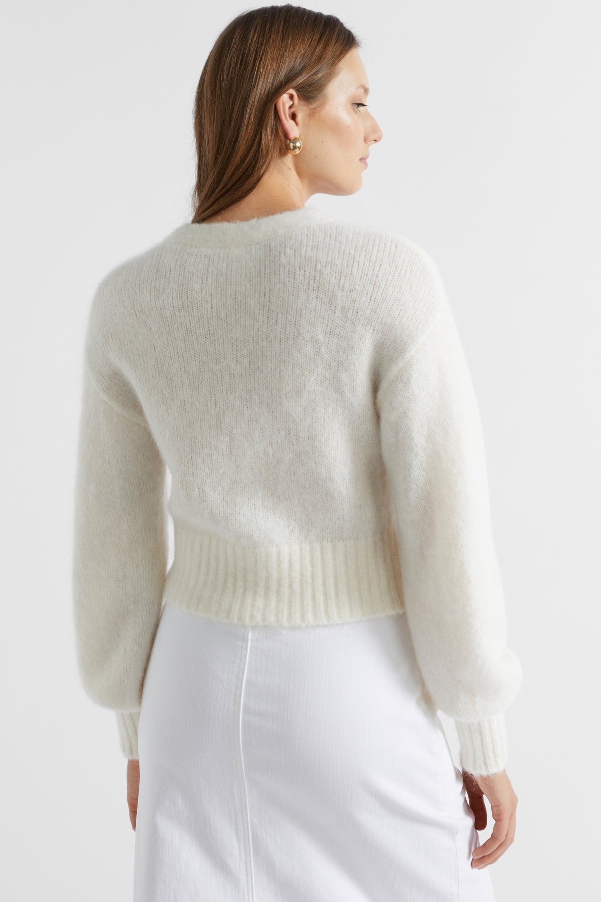 Wool Blend V Neck Knit
