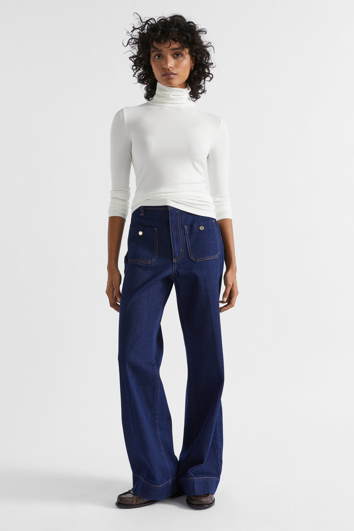 Core Rib Roll Neck Top