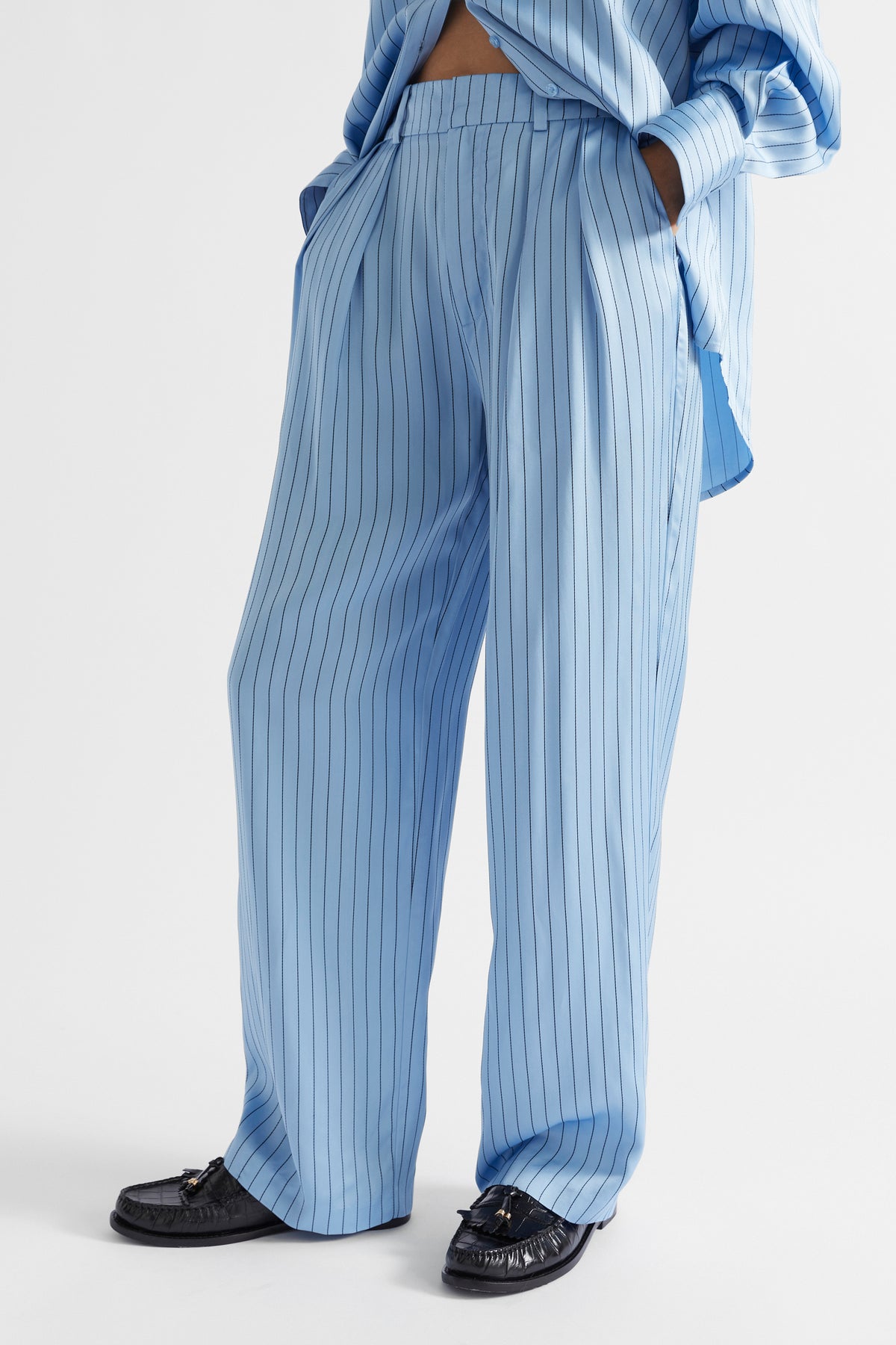 Pinstripe Pleat Pant