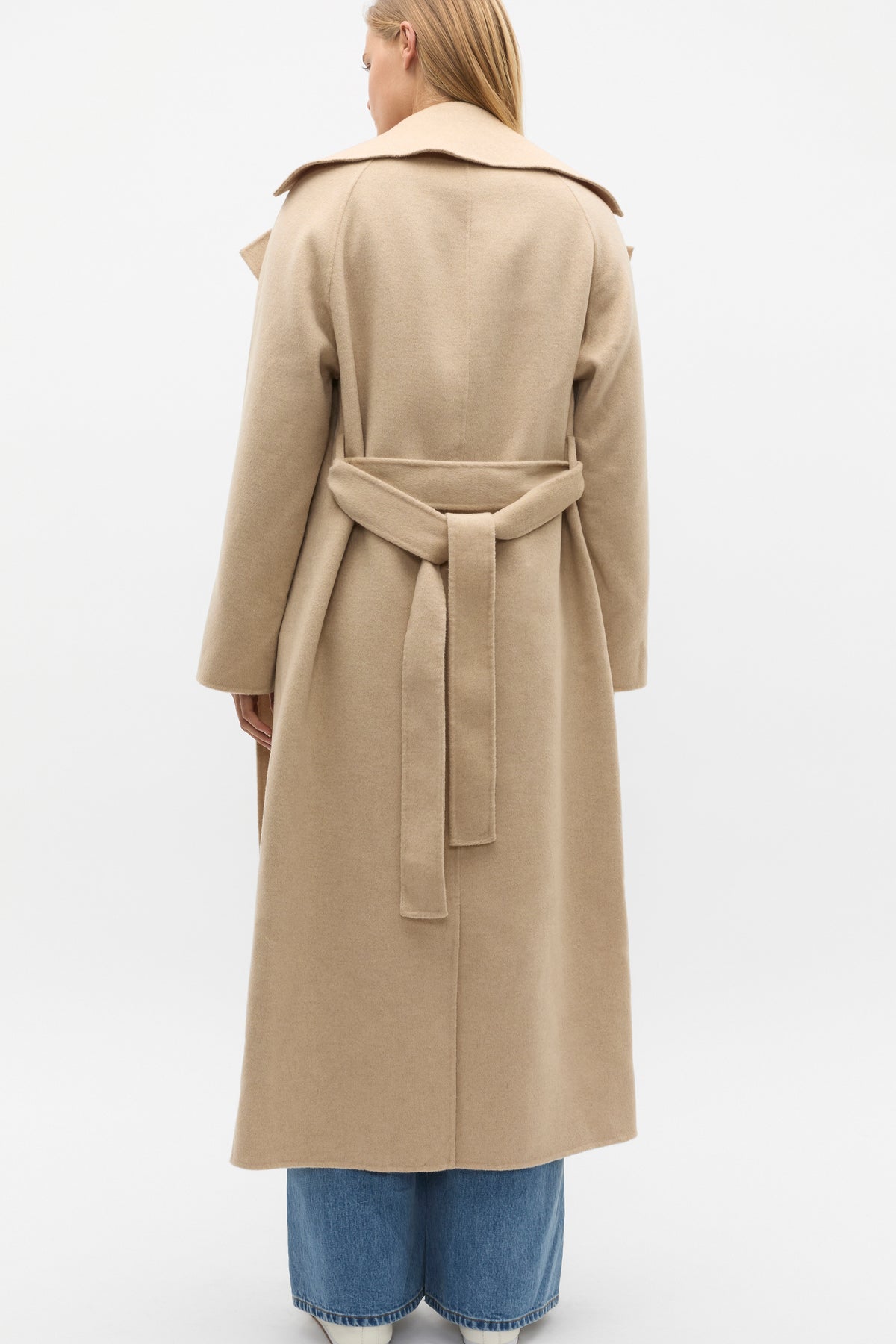 Wool Blend Tie Coat