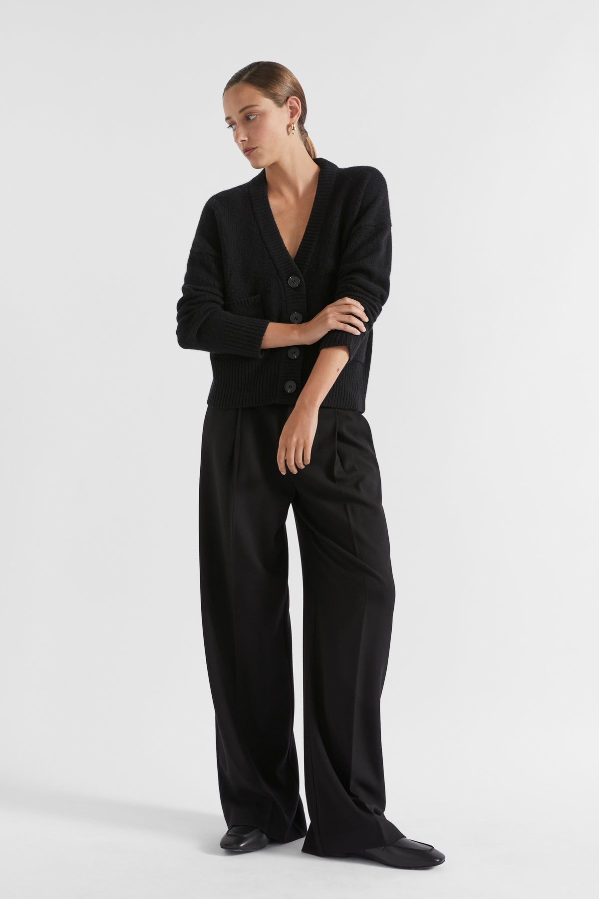 Button Front Pleat Trouser