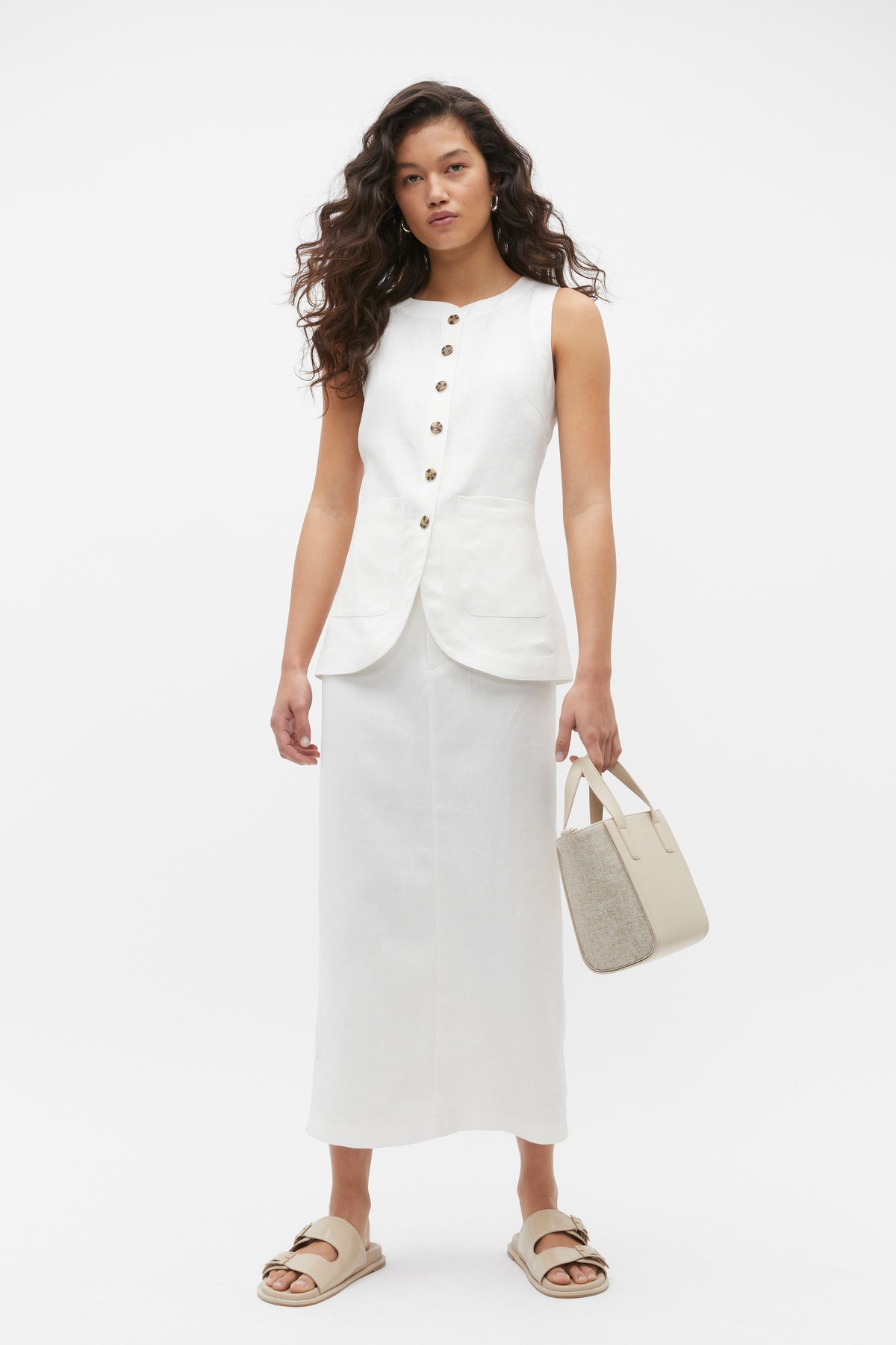 Linen Button Down Vest
