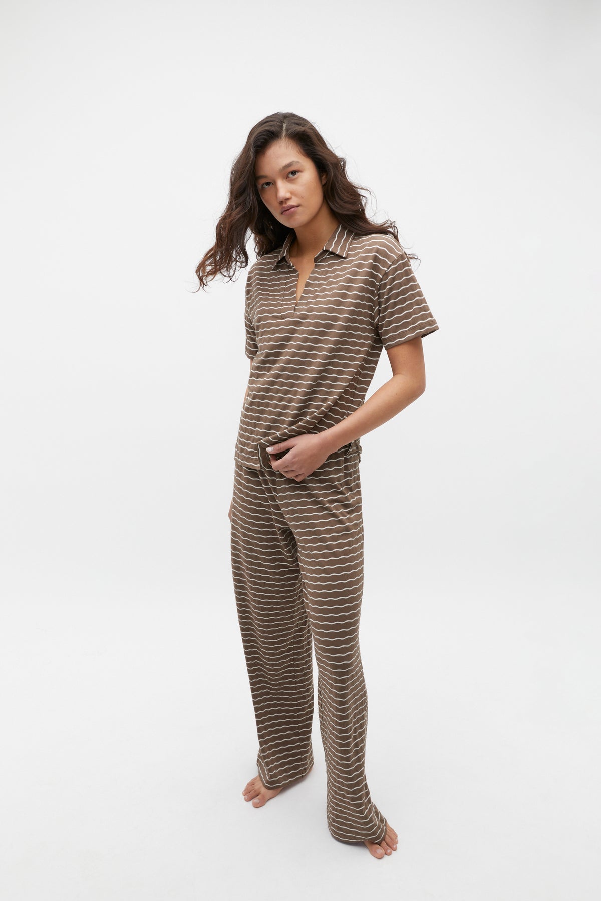 Wave Jersey Top and Pant PJ Set