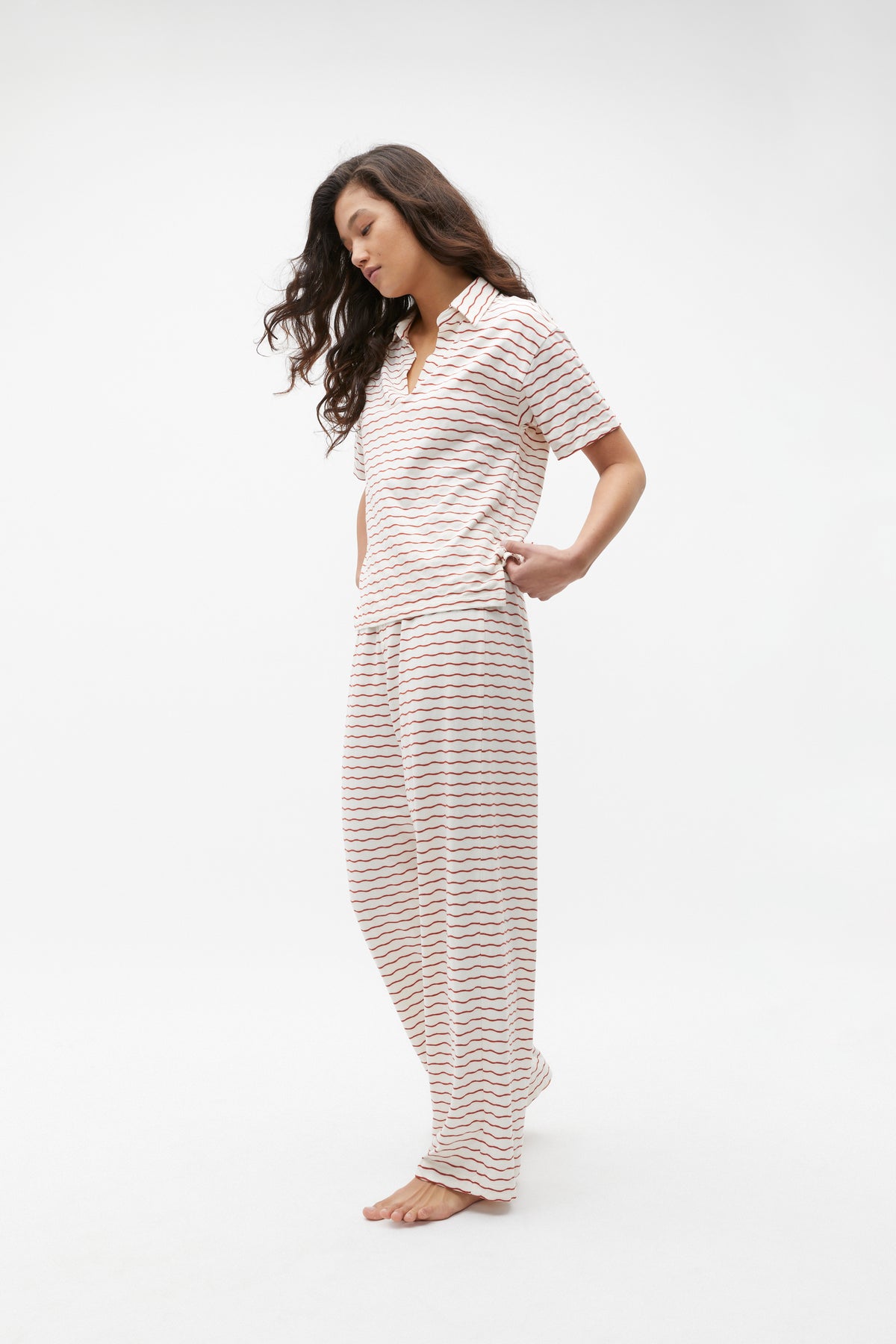Wave Jersey Top and Pant PJ Set