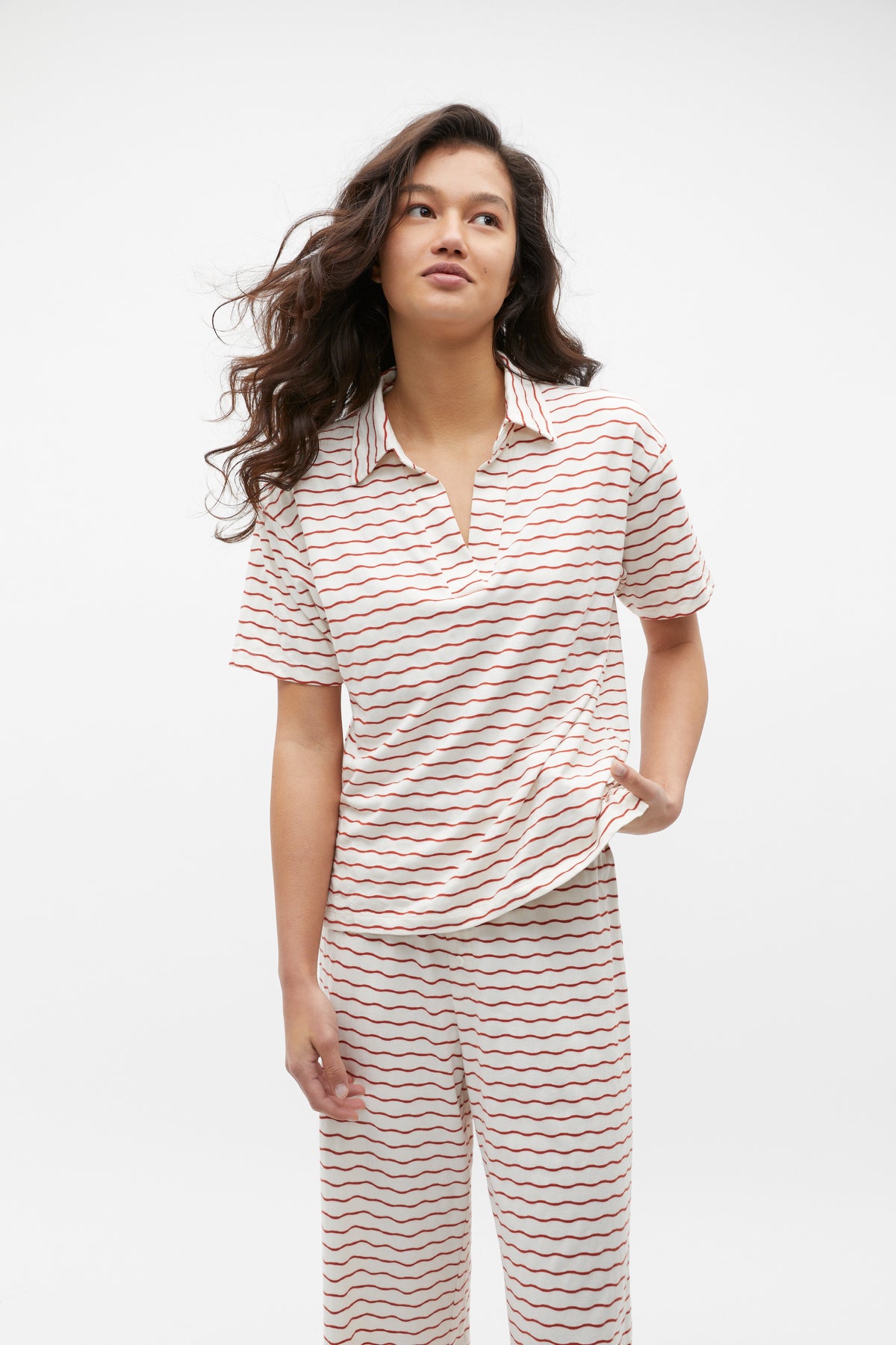 Wave Jersey Top and Pant PJ Set