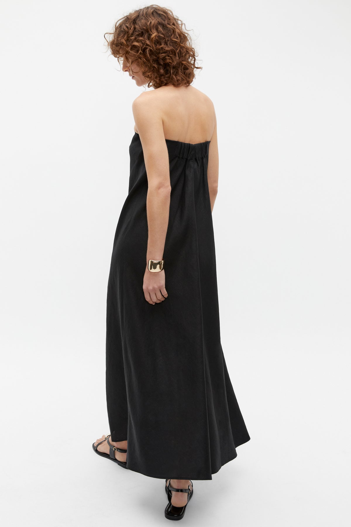 Core Linen Strapless Maxi Dress