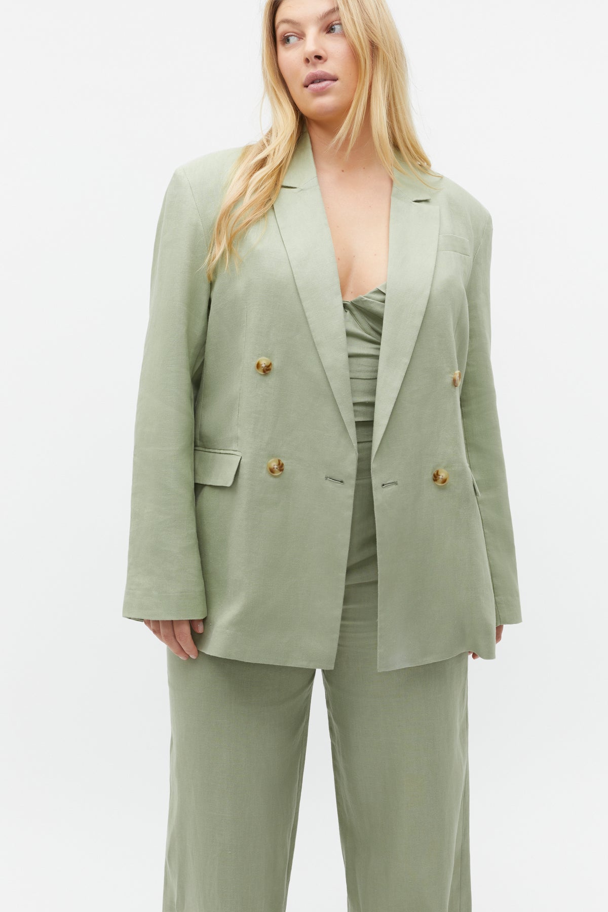 Linen Double Breasted Blazer
