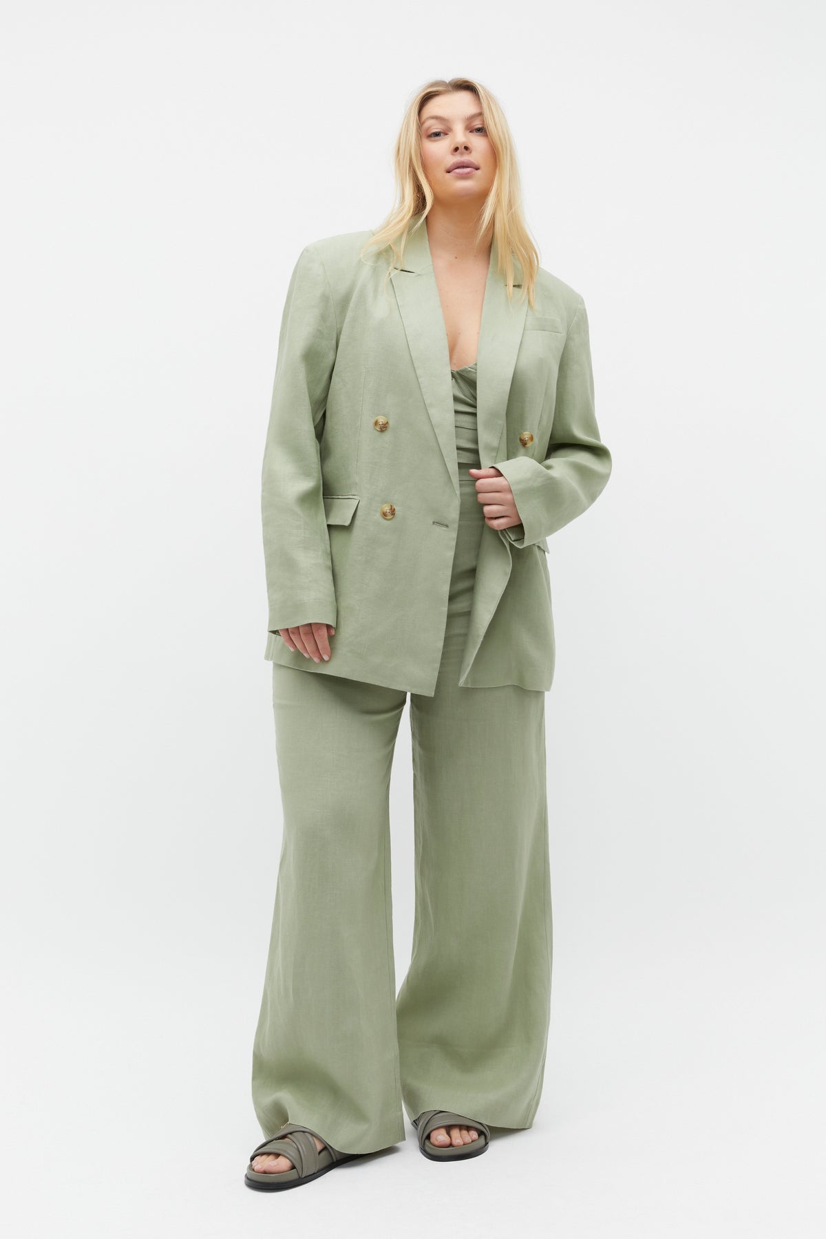 Linen Double Breasted Blazer