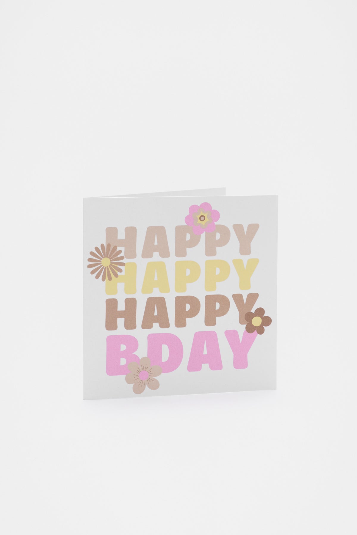 Large Happy Bday Flower Card