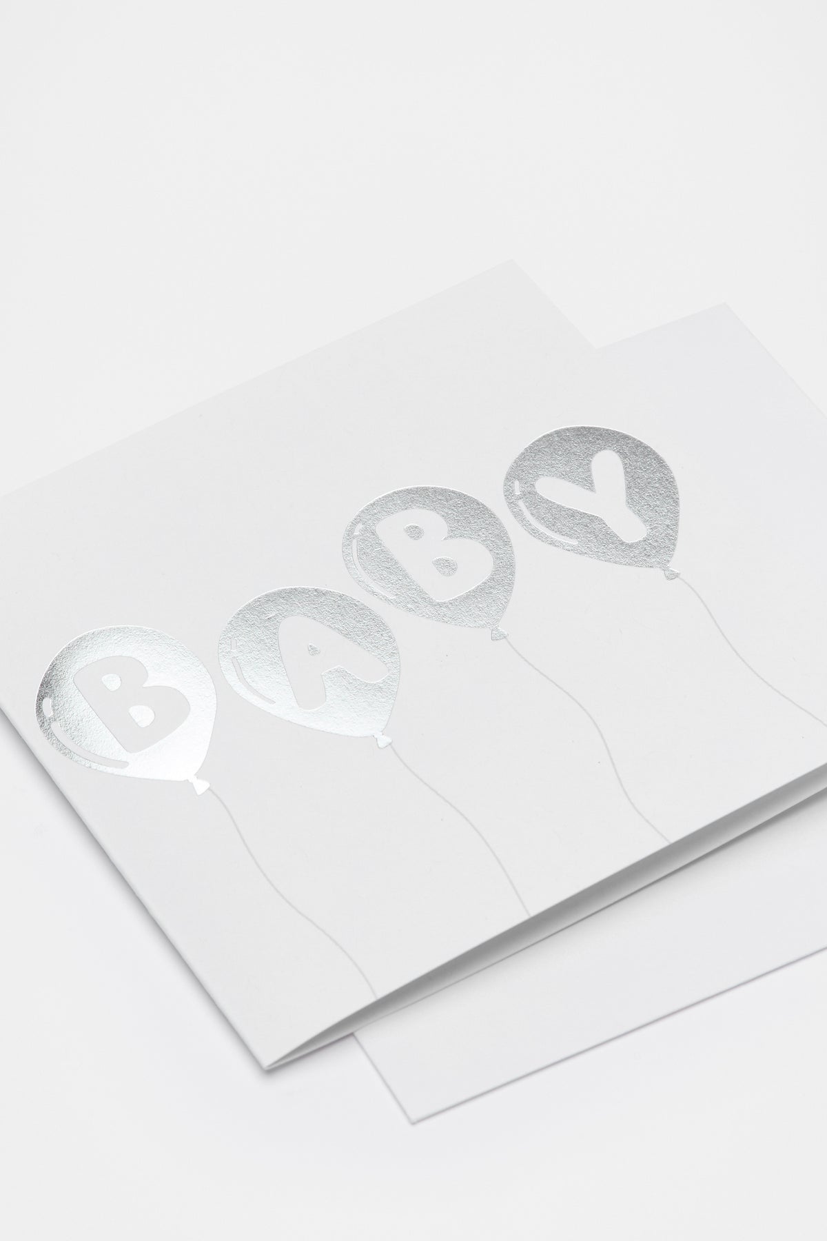 Large Silver Balloon Baby Card