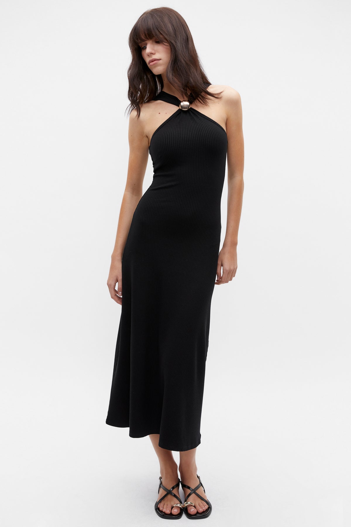 Halter Rib Midi Dress