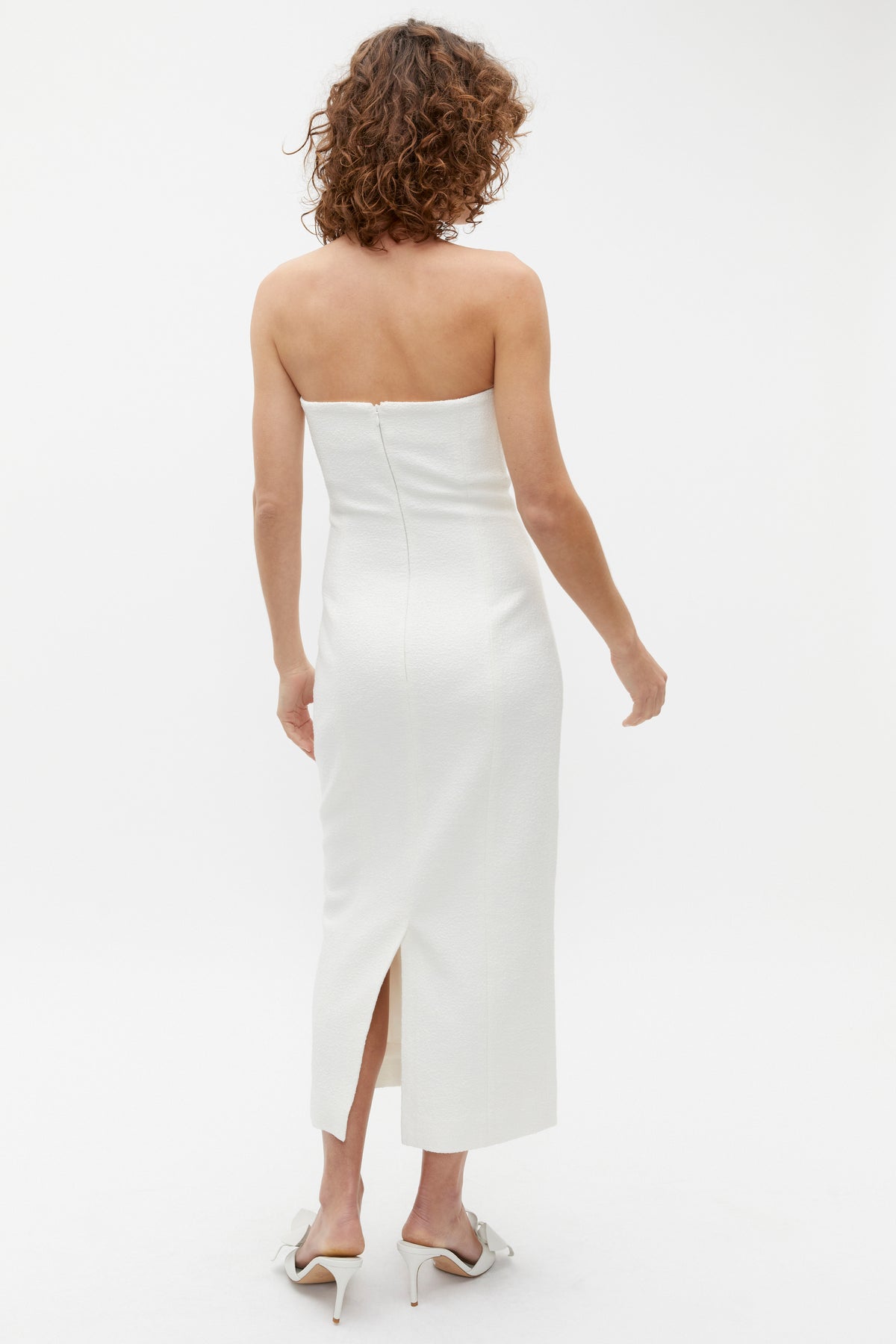 Boucle Strapless Midi Dress