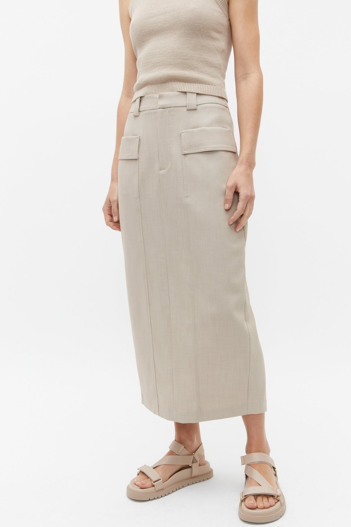 Tailored Utility Suit Skirt