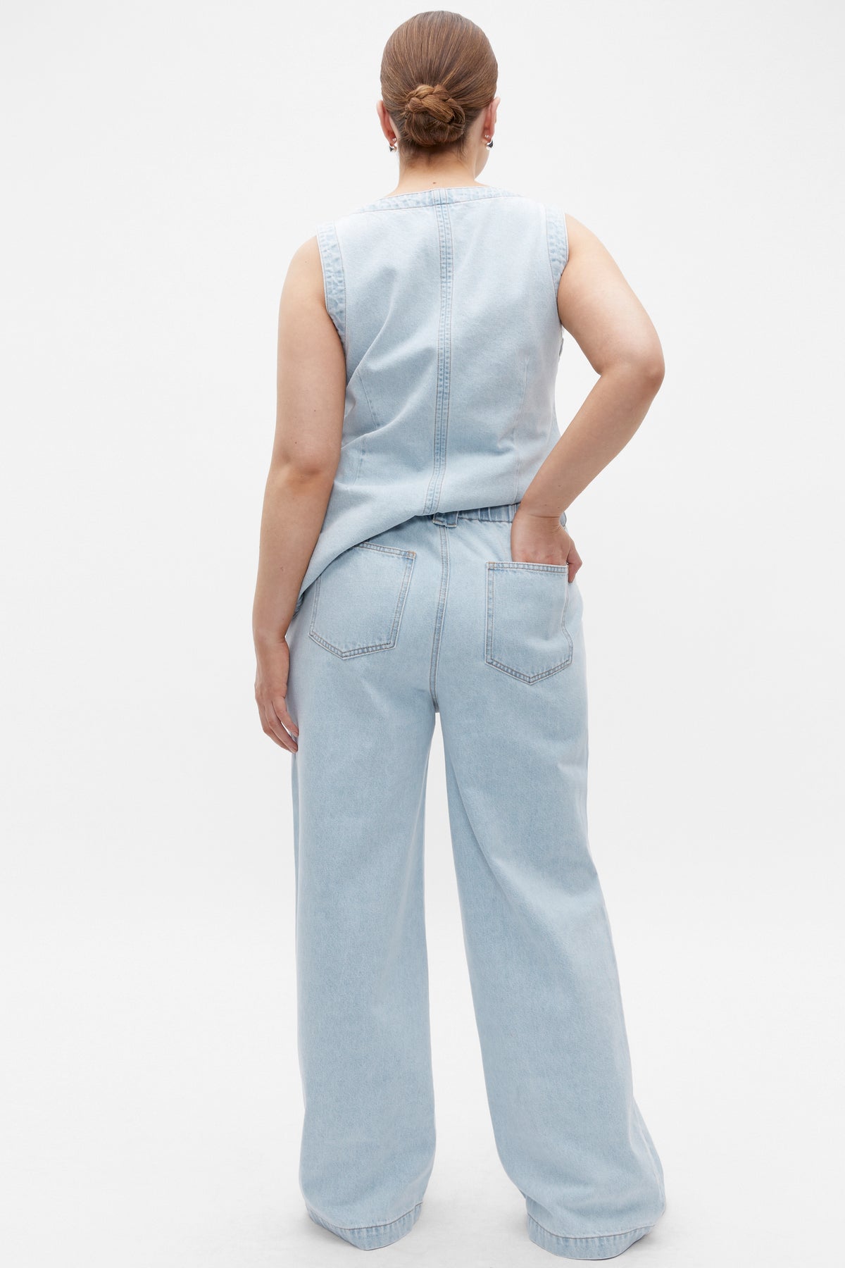 High Waist Elasticated Wide Leg Jean