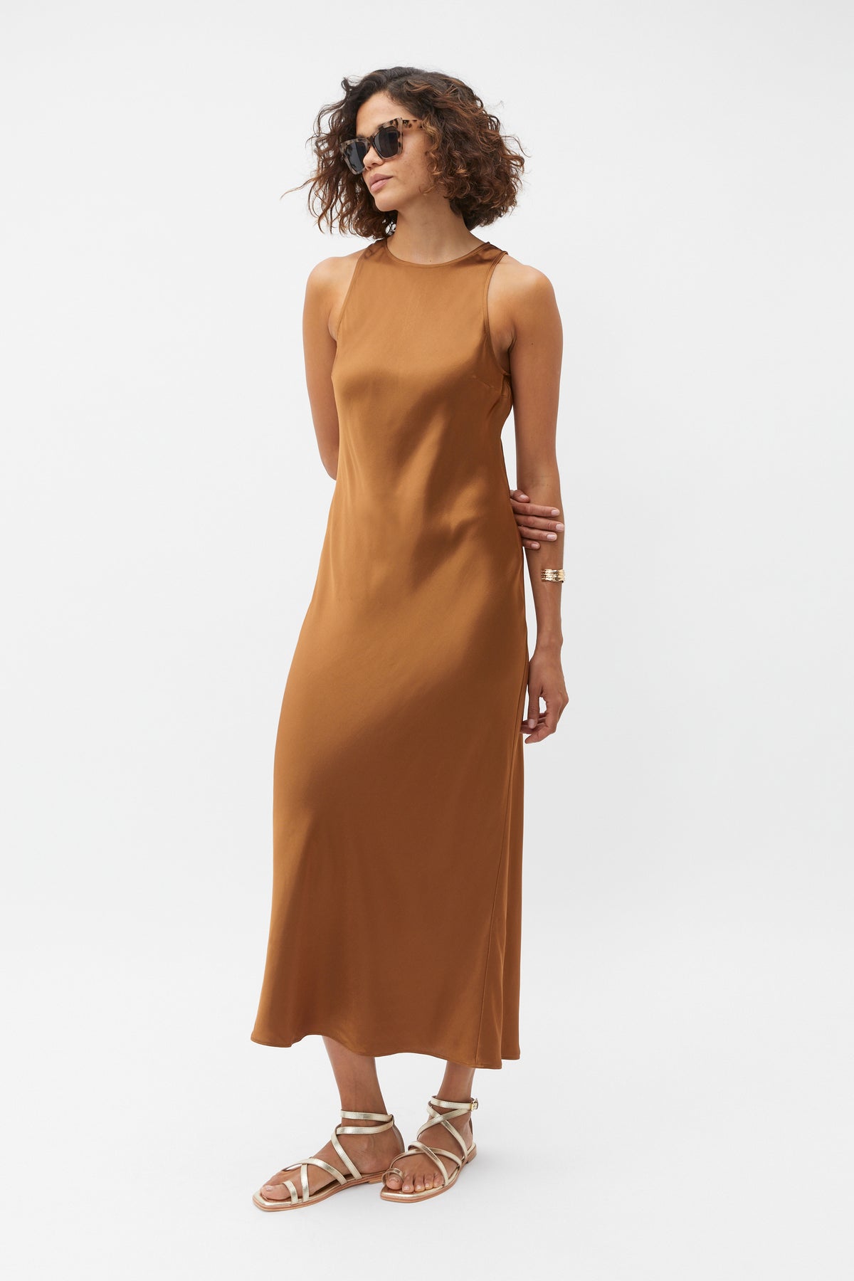 Satin Bias Racer Dress