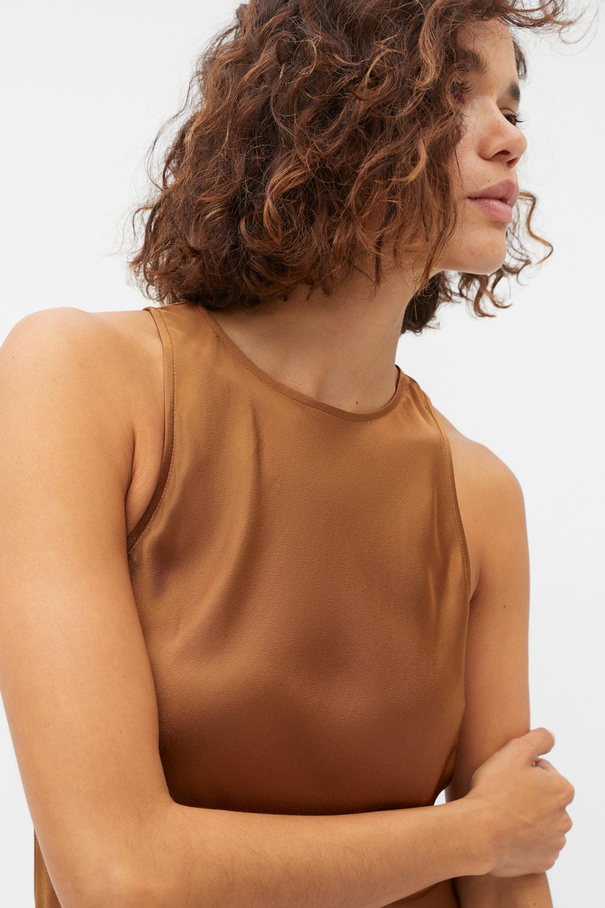 Satin Bias Racer Dress