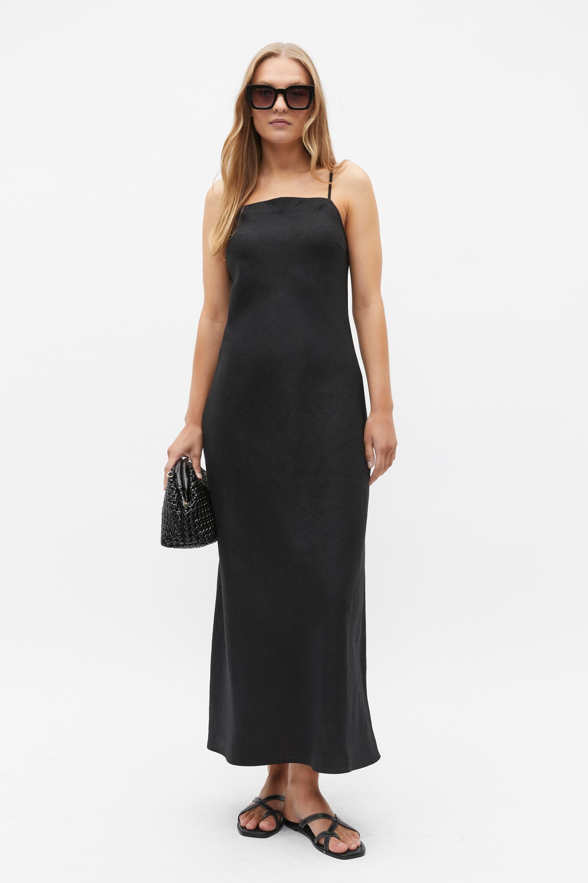 Core Linen Square Neck Slip Dress