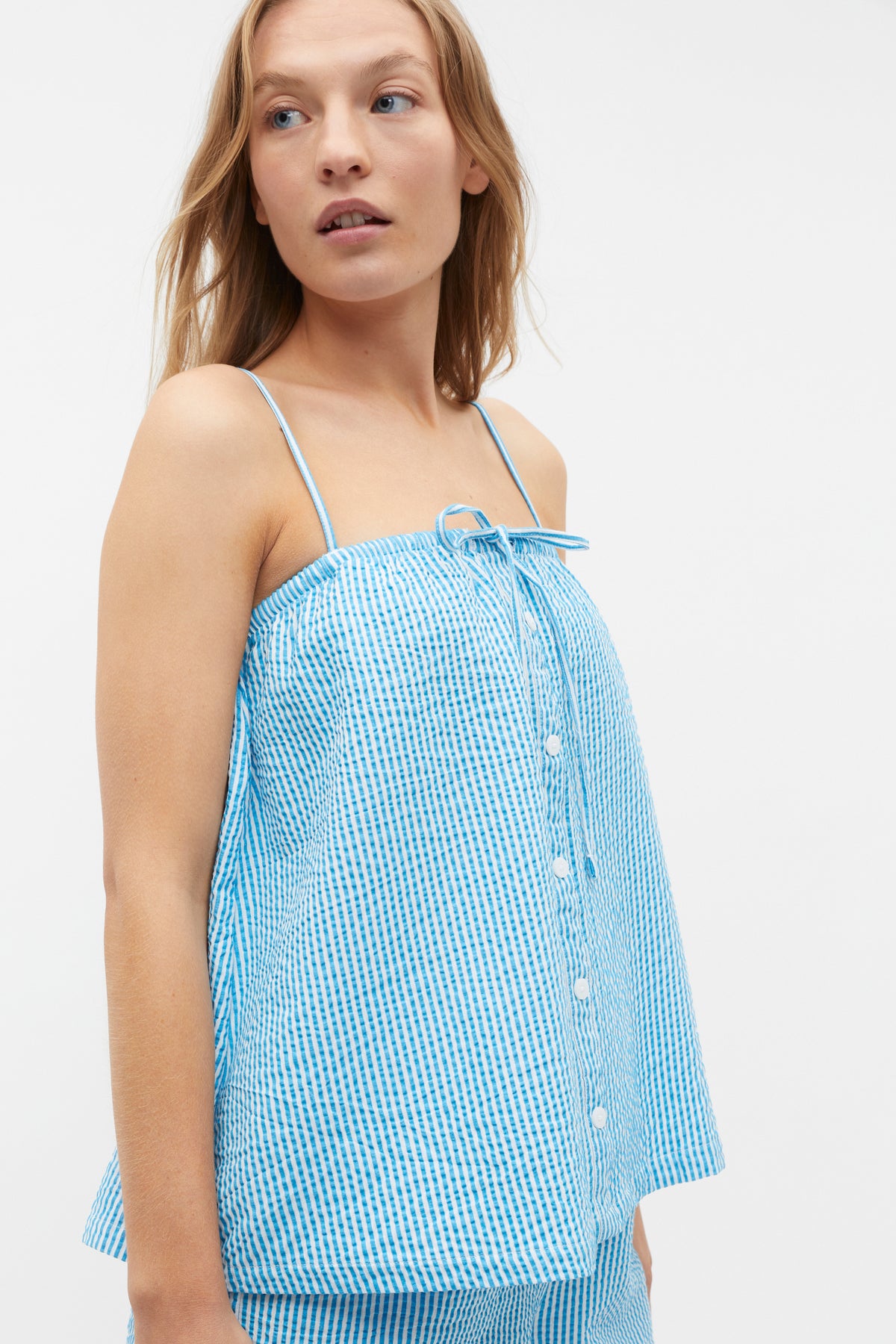 Seersucker Stripe Cami and Short PJ Set