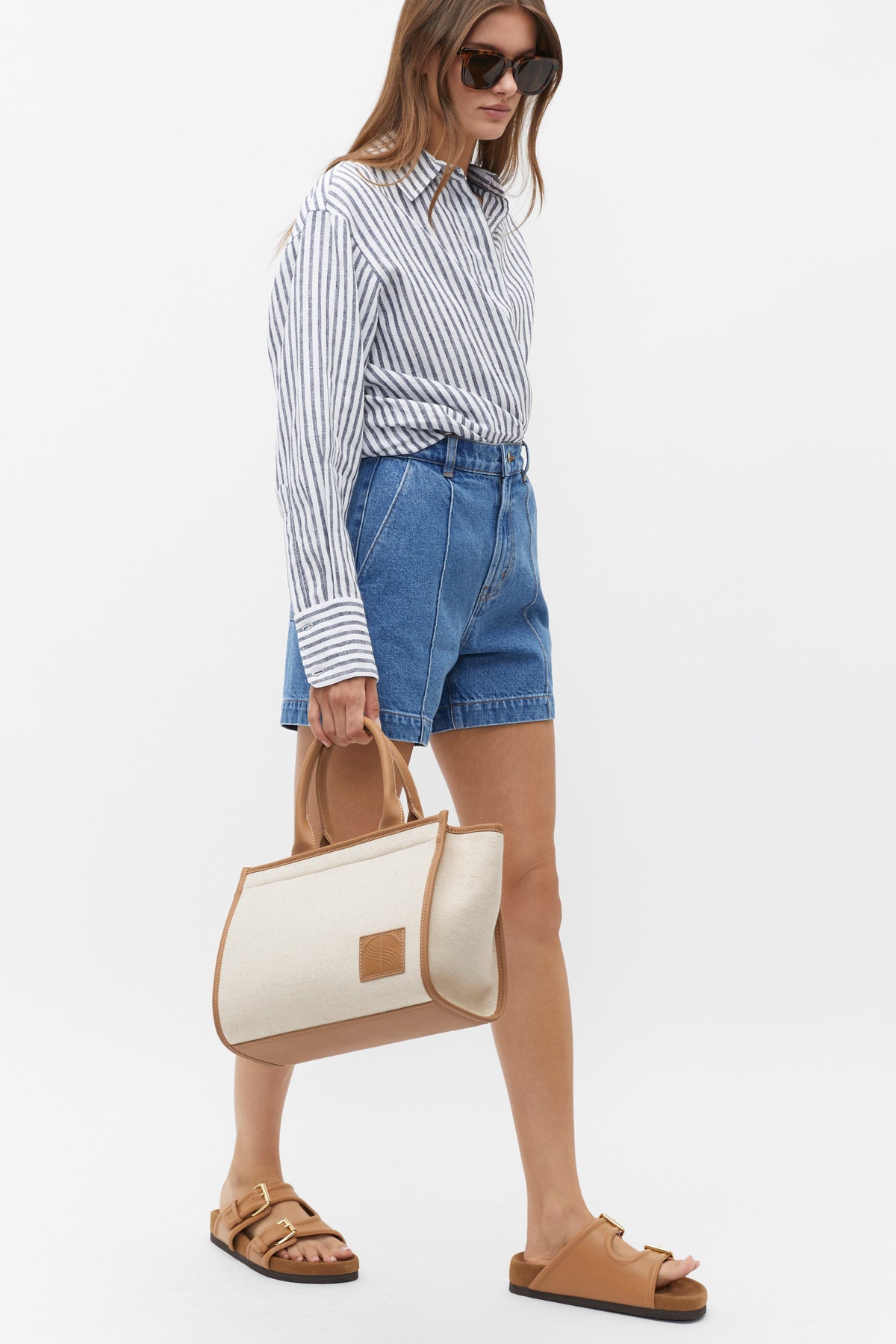 Denim Pintuck Short