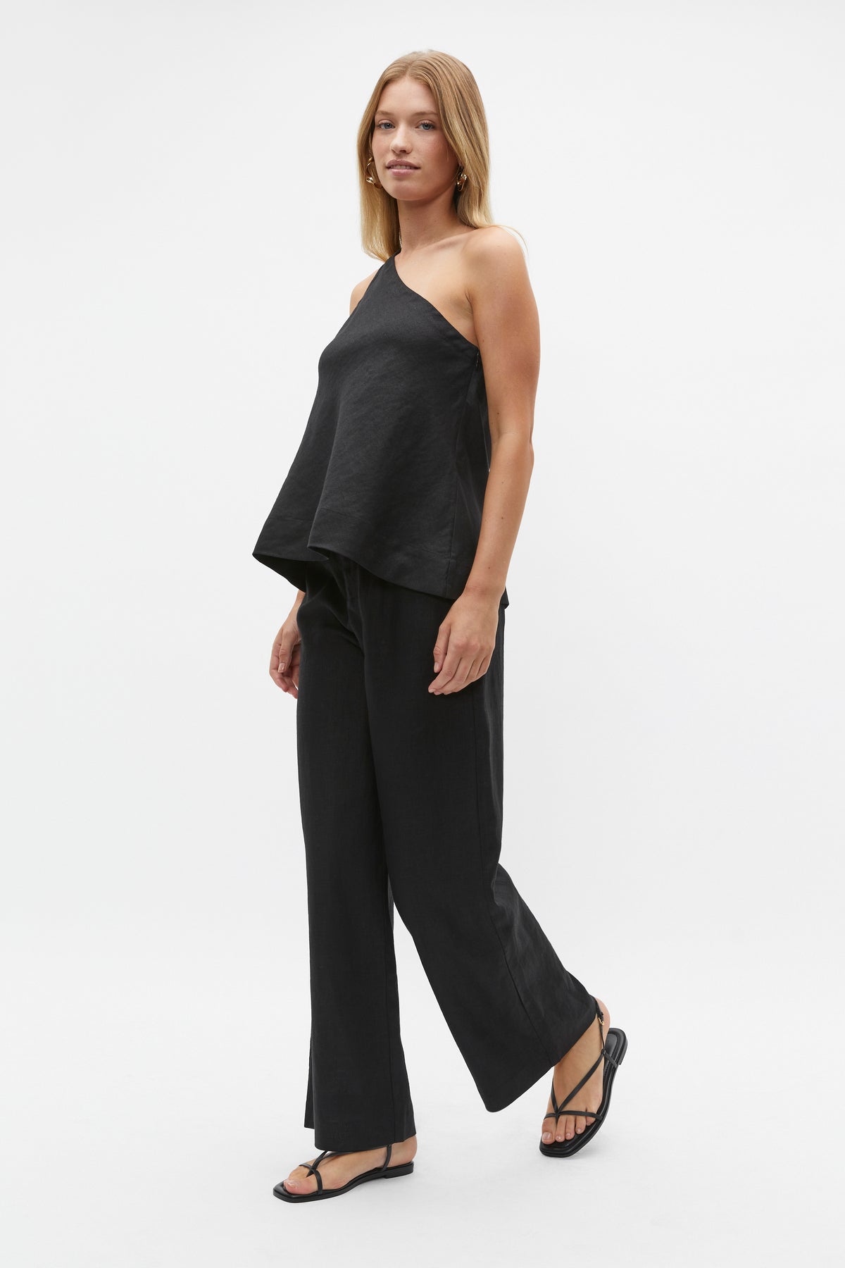 Linen One Shoulder Top