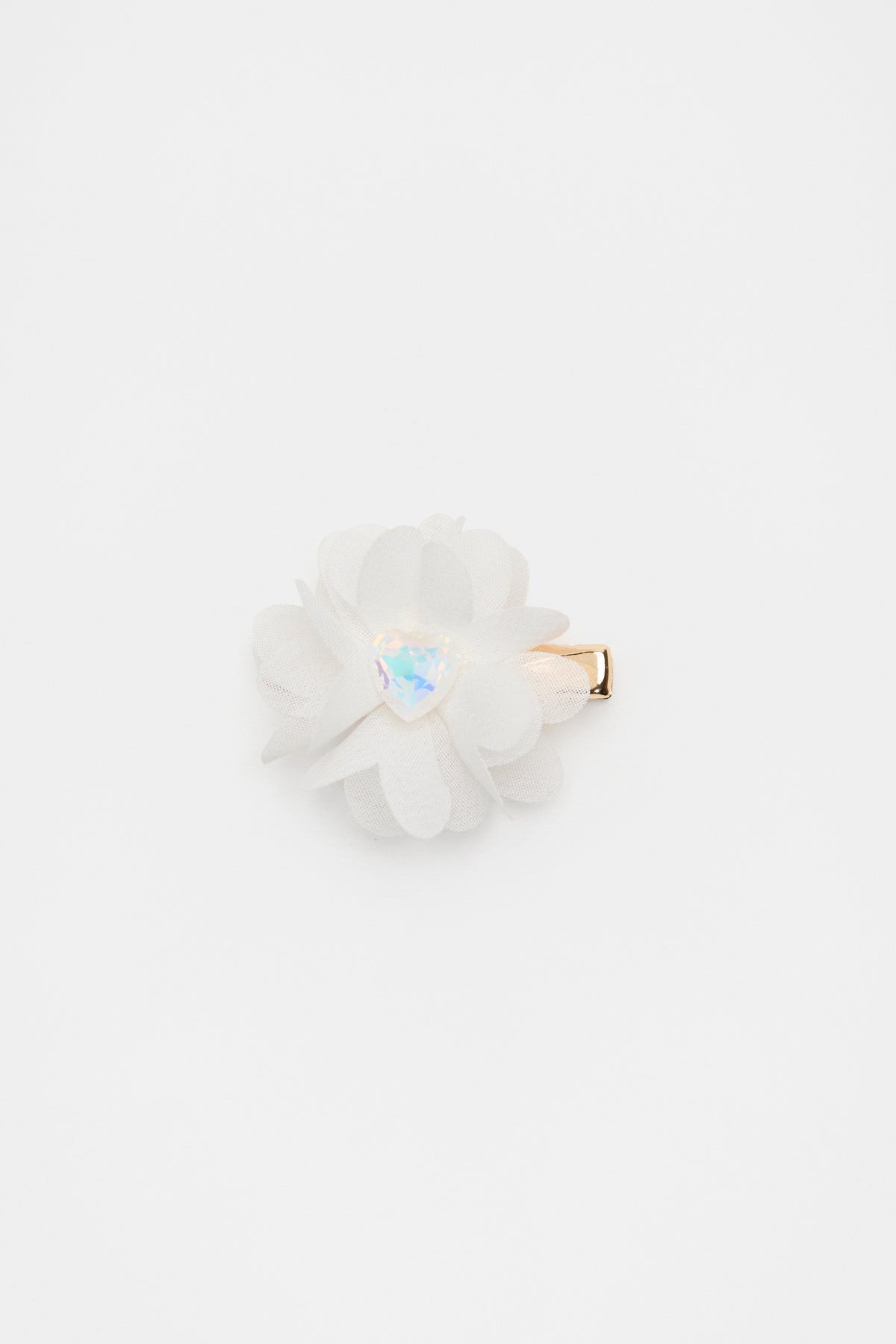 Heart Gem Flower Duck Clip