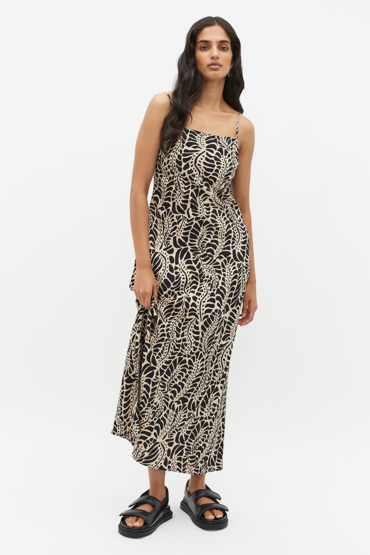 Motif Print Slip Dress