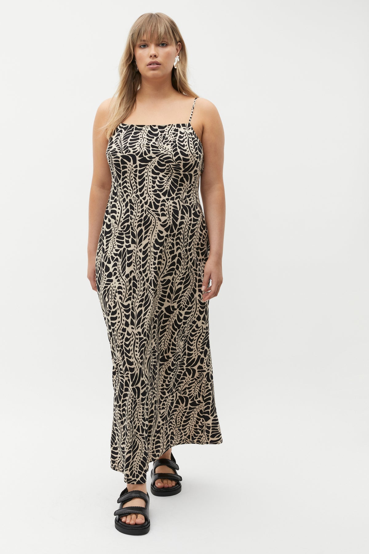 Motif Print Slip Dress