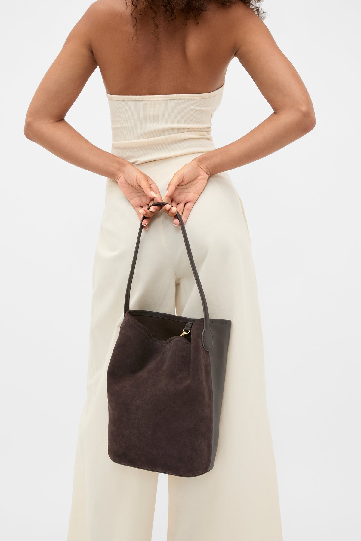 Spliced Leather Tote
